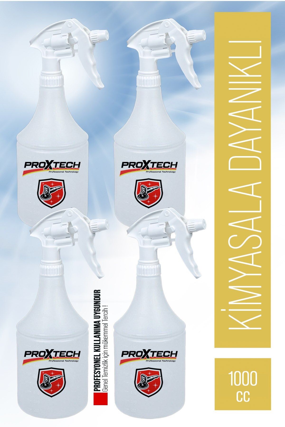 PROXTECH Kimyasala Dayanıklı Taşınabilir Boş  1  litre Boş Fısfıs Sprey Şişesi (4Adet)