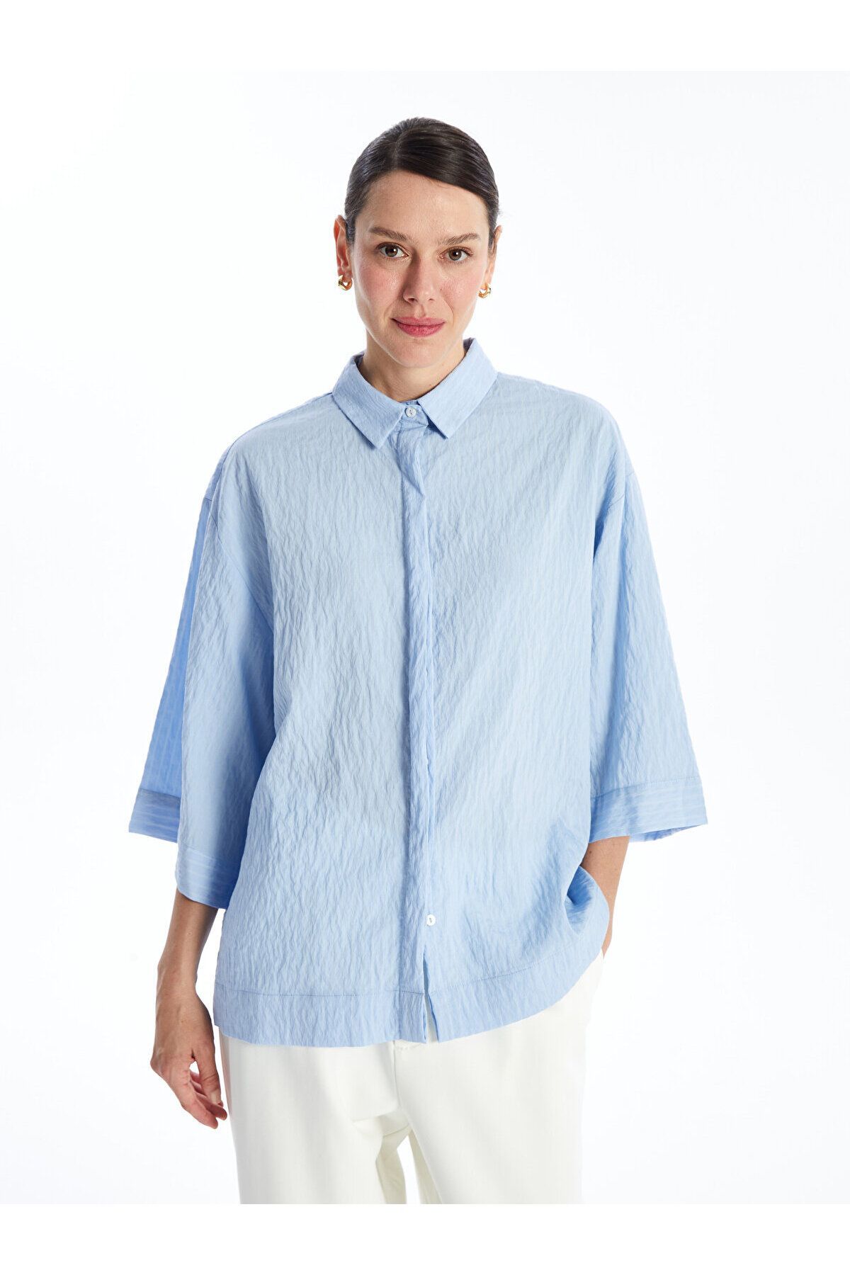 LC Waikiki Koszula Damska Lcw Oversize Poplin - Prosty Krój Kobieta - 42