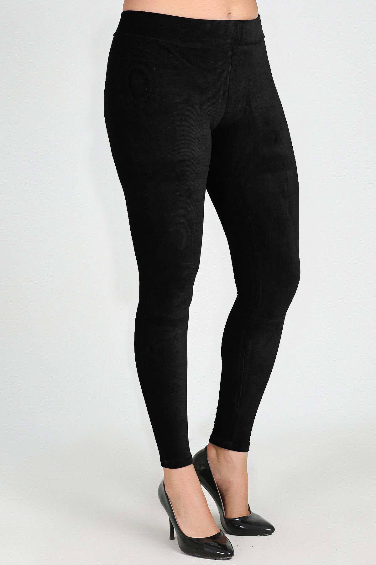 MEG STYLE Meg Kadın Fransız Kadife Büyük Beden Tayt