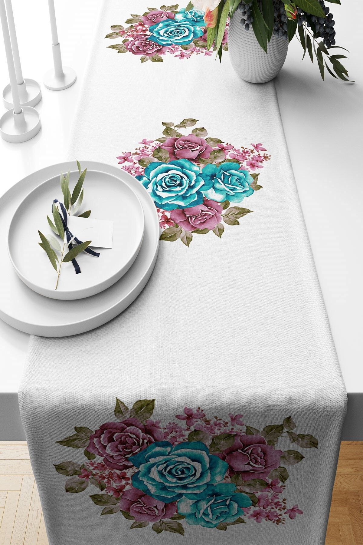 farbala Pardoseală Albă, Model Floral, Țesătură Rezistentă La Pete, Sufragerie, Masă De Bucătărie, Modele De Războaie Variate - One Size