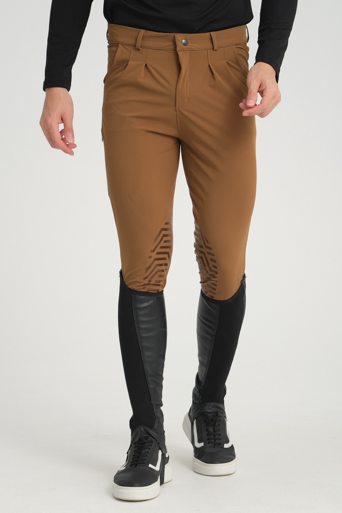 PEUR RIDER SHOP Silikon ve Cep Detaylı Binici Erkek Pantolonu Kahverengi