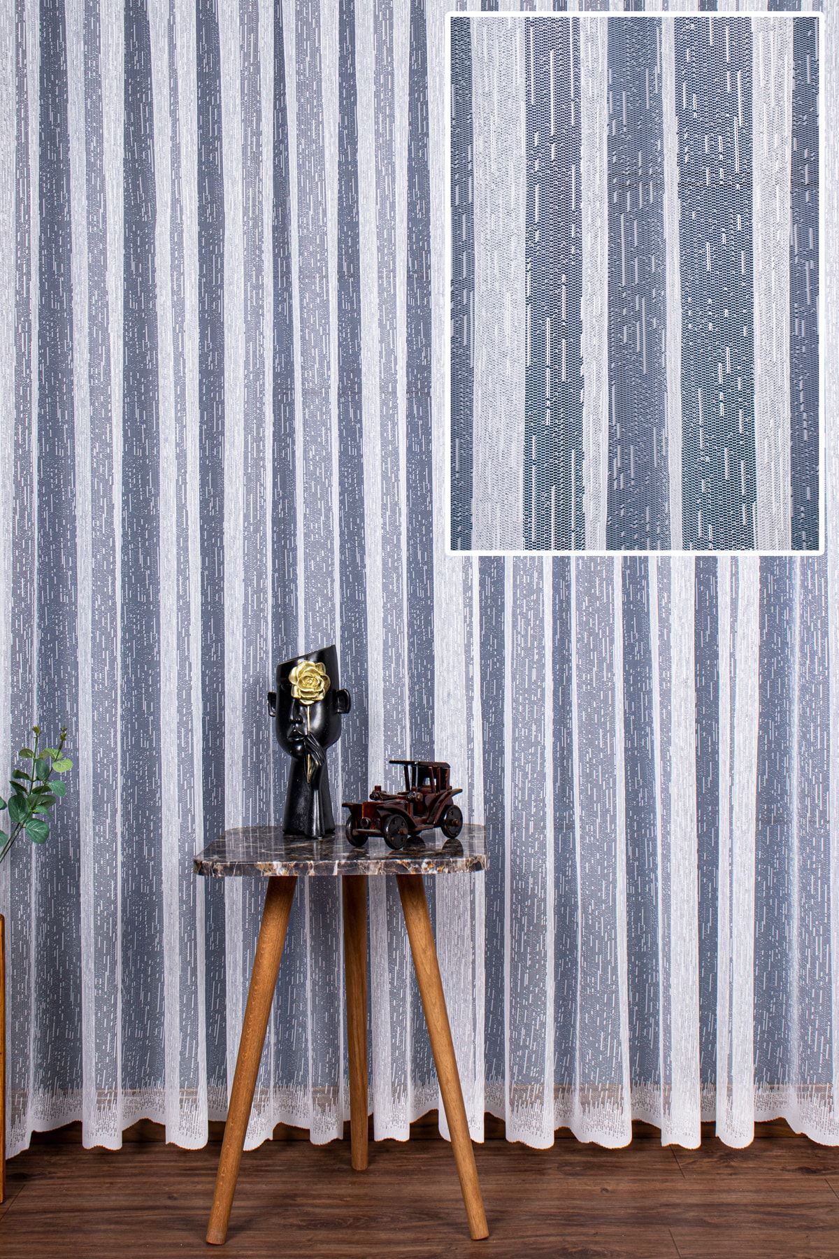 elision home Perdele Din Tul Tricotat Cu Model Slub Modern, 350x250cm, Pliu Strâns 1/3, Elısıon01881 - 100 x 250