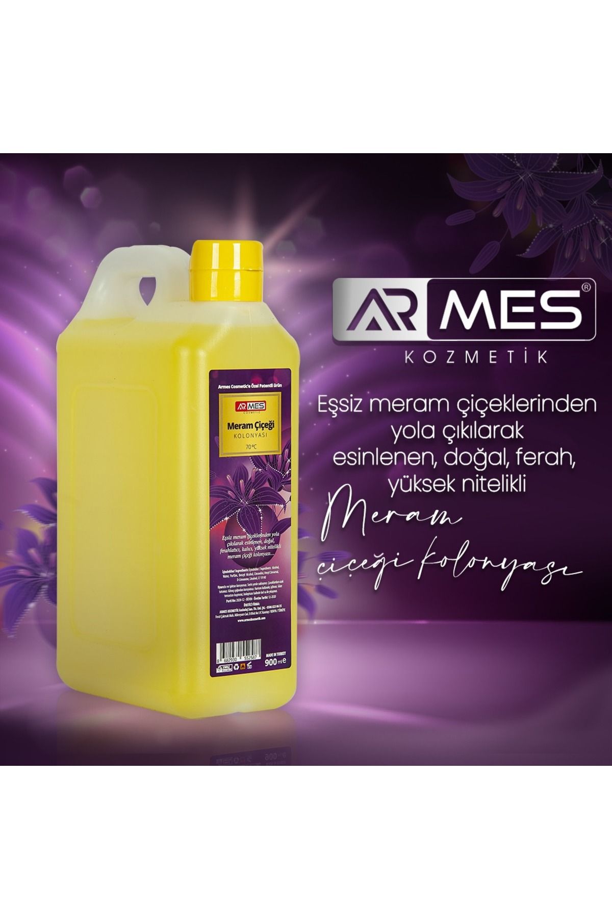 Meram Çiçeği Canister ادکلن 60 درجه 900 میلی لیتر عطر Arnes