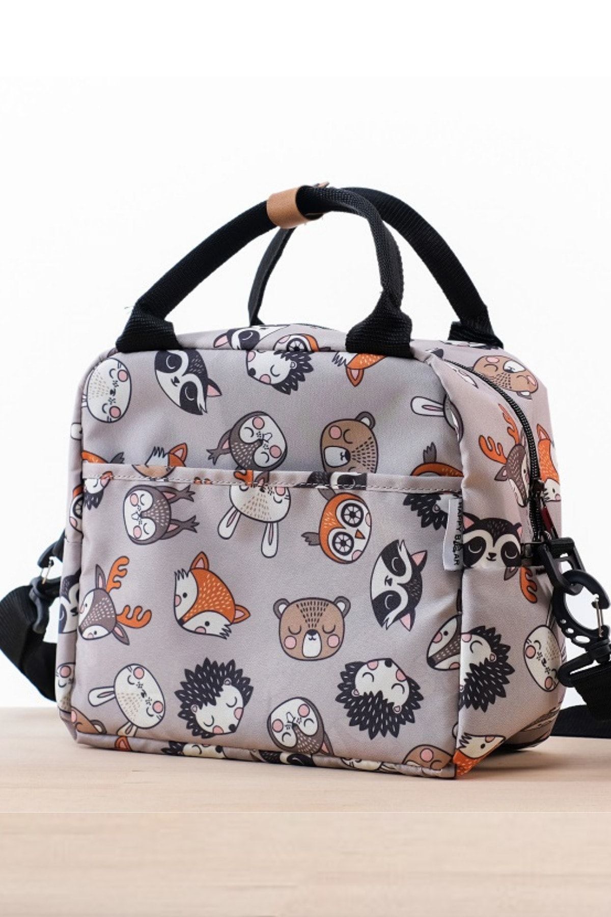 Happy Bear Isı Yalıtımlı Su Geçirmez Termal Çanta Yemek Mama Taşıma Beslenme Çantası Askılı fotoğrafı 2 (önizleme)