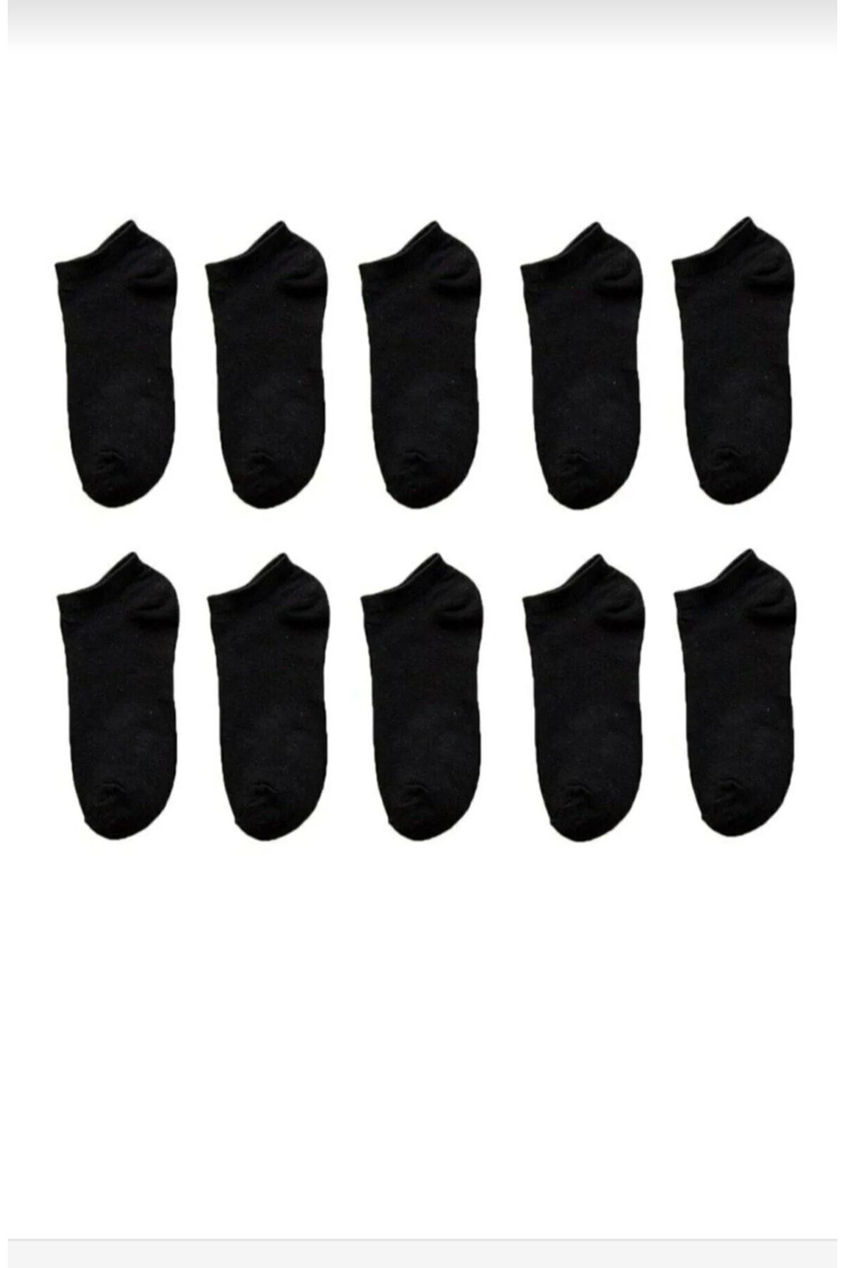 10 Lu Unisex Spor Kadin Erkek Siyah Patik Çorap — görsel 2 · 3214836585105