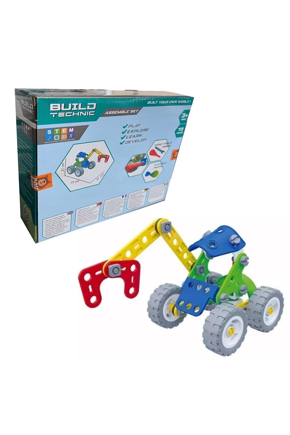 Sole-Build Technic Set, 72 Pieces Crane Block Building Set with Plug-in Scissors 4