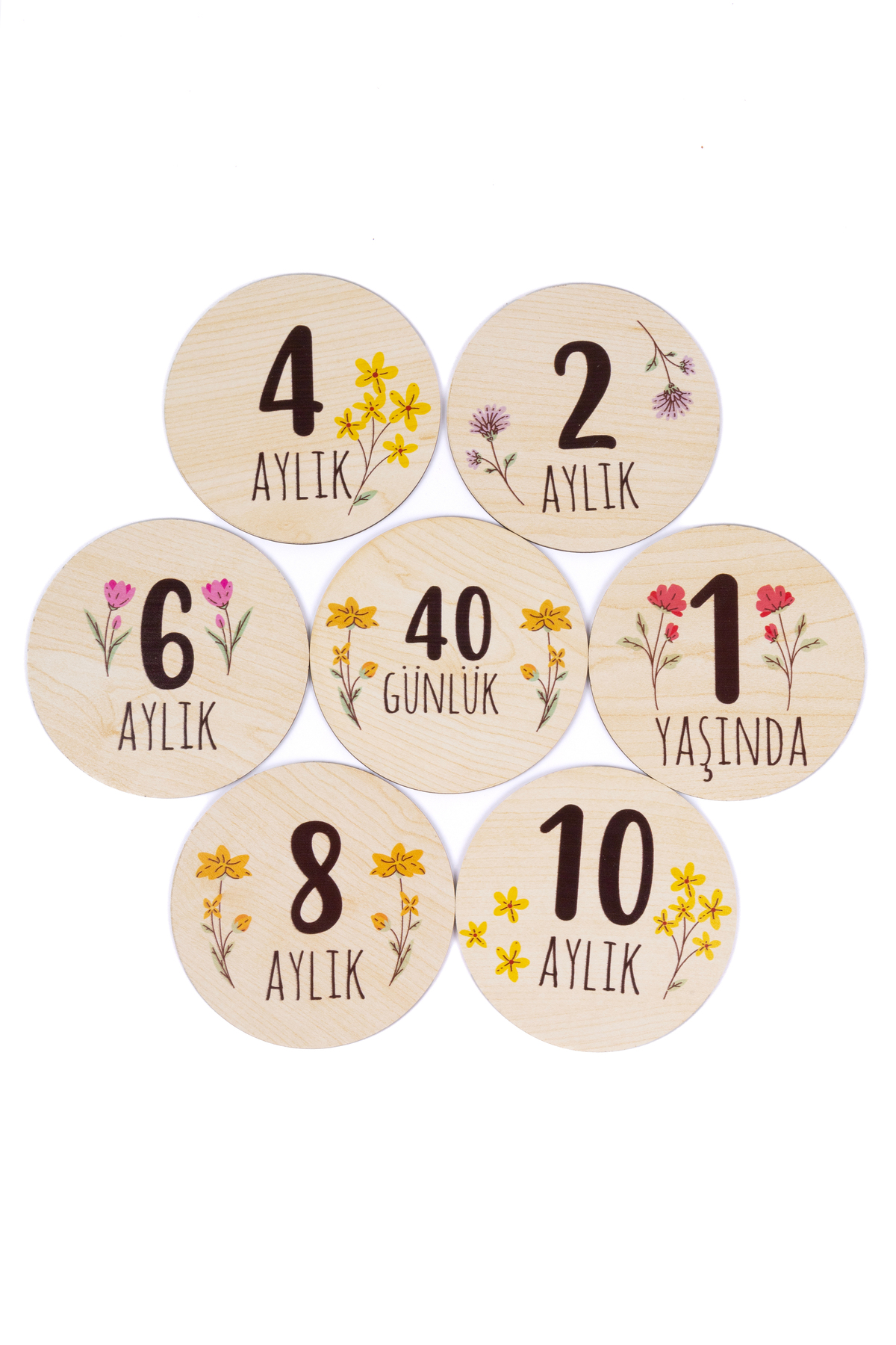 ceodesign Ahşap Anı Diskleri Bebek Fotoğraf Çekim Kartları fotoğrafı 6 (önizleme)