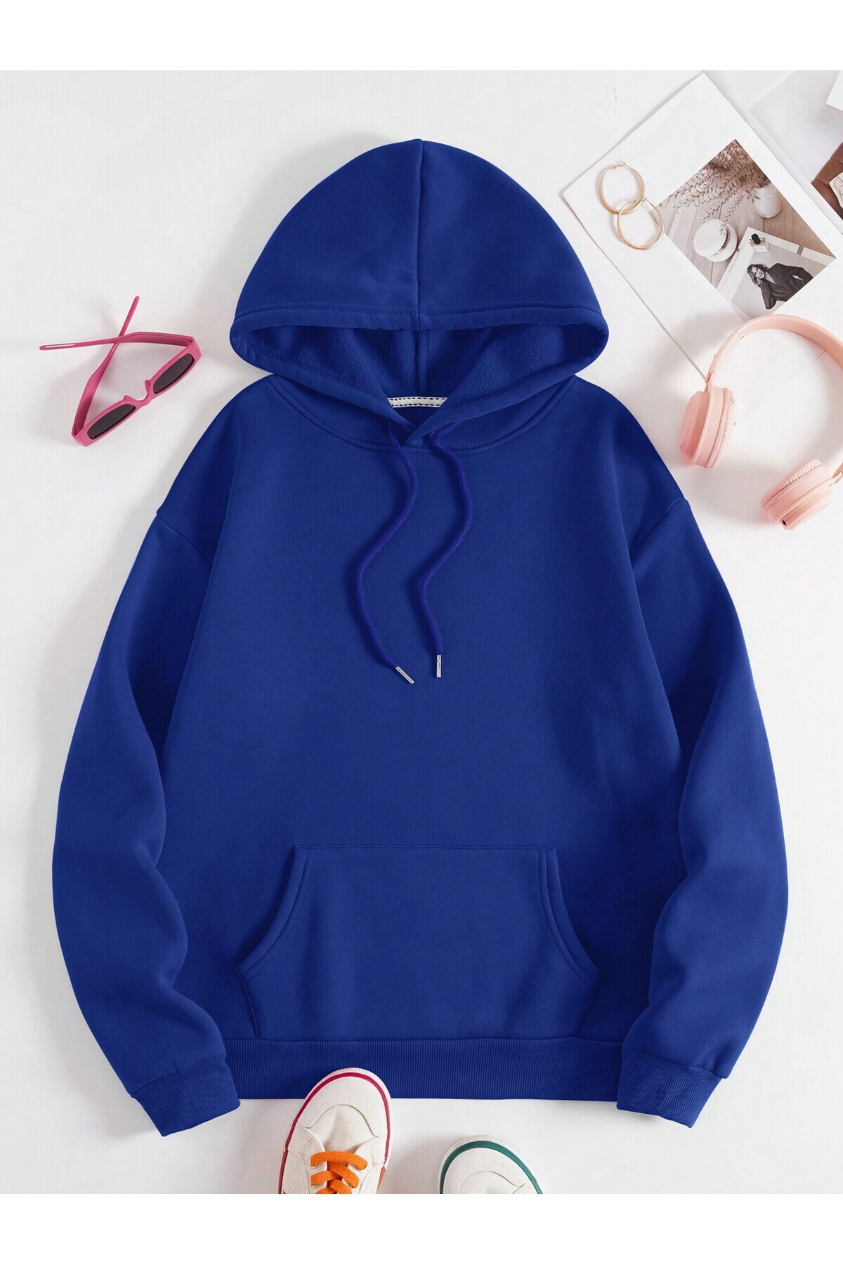 EYAX MODA Unısex Rahat Kesim Sweatshirt- Kapüşonlu Sweatshirt