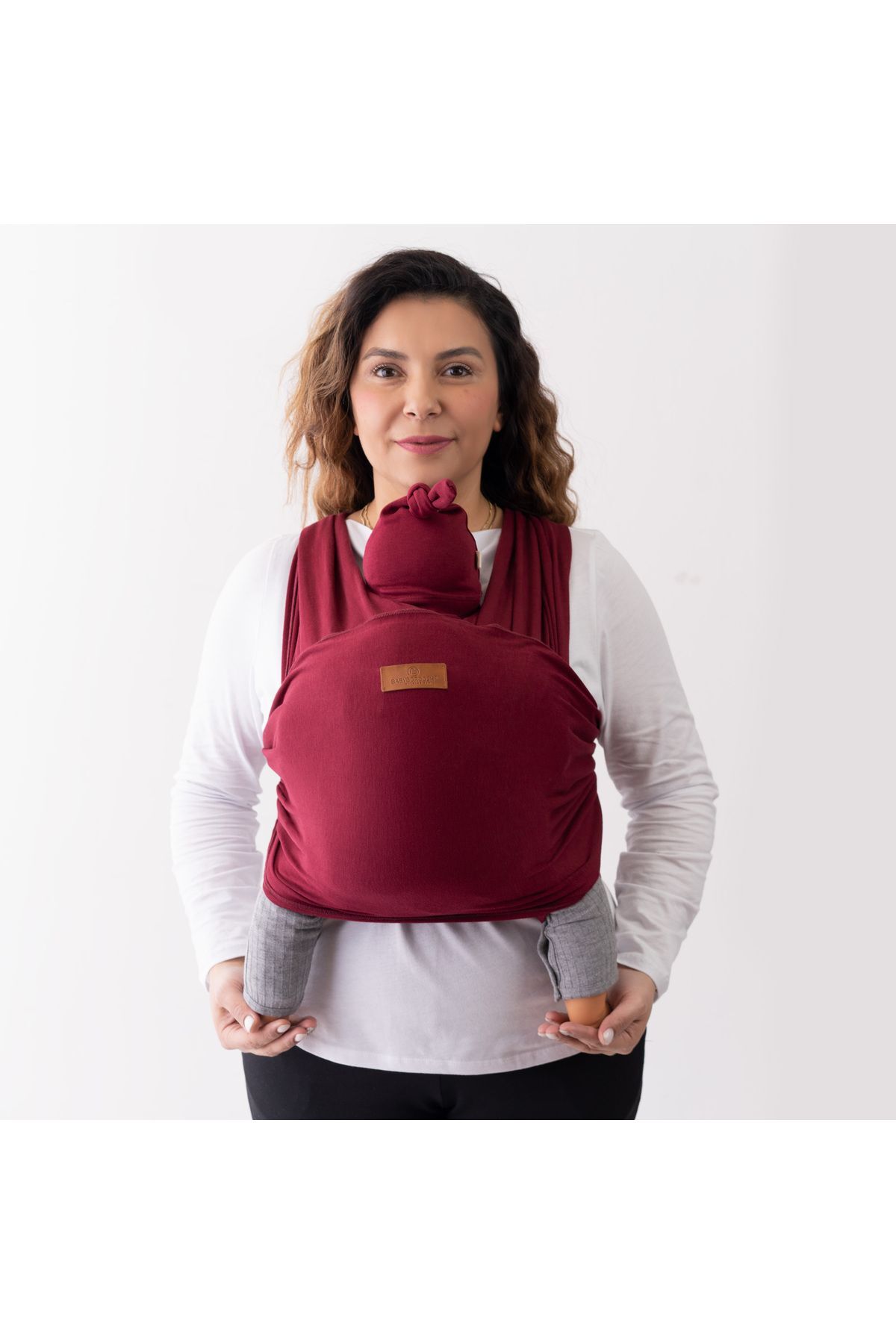 Boroosh Baby Esnek Bebek Sling/ Kese Ve Bere Hediyeli Bebek Taşıma Şalı(BORDO)/ Güvenli Çocuk Ürünü Sertifikalı fotoğrafı 3 (önizleme)