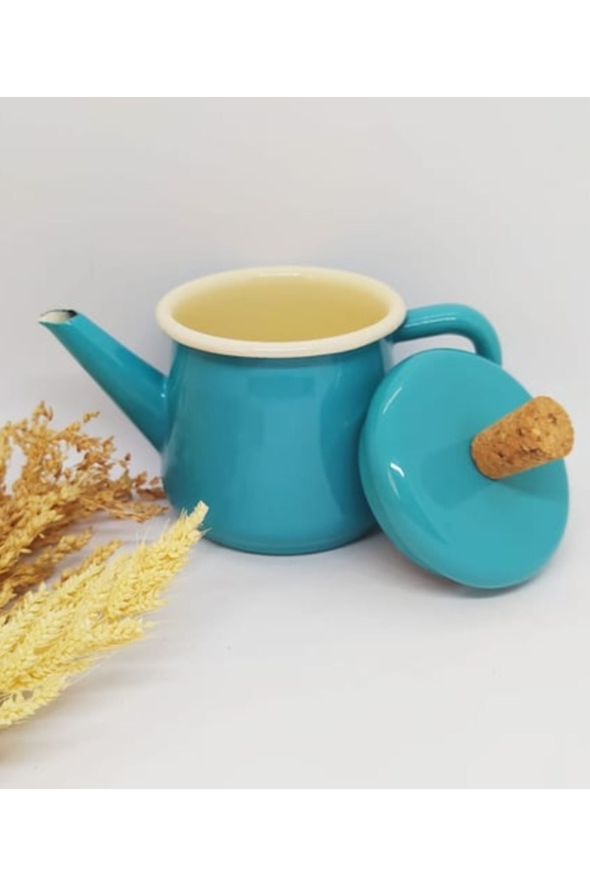 Plus Kitchen-Turquoise Retro 850 ml Teapot - Enameled Marbled 2