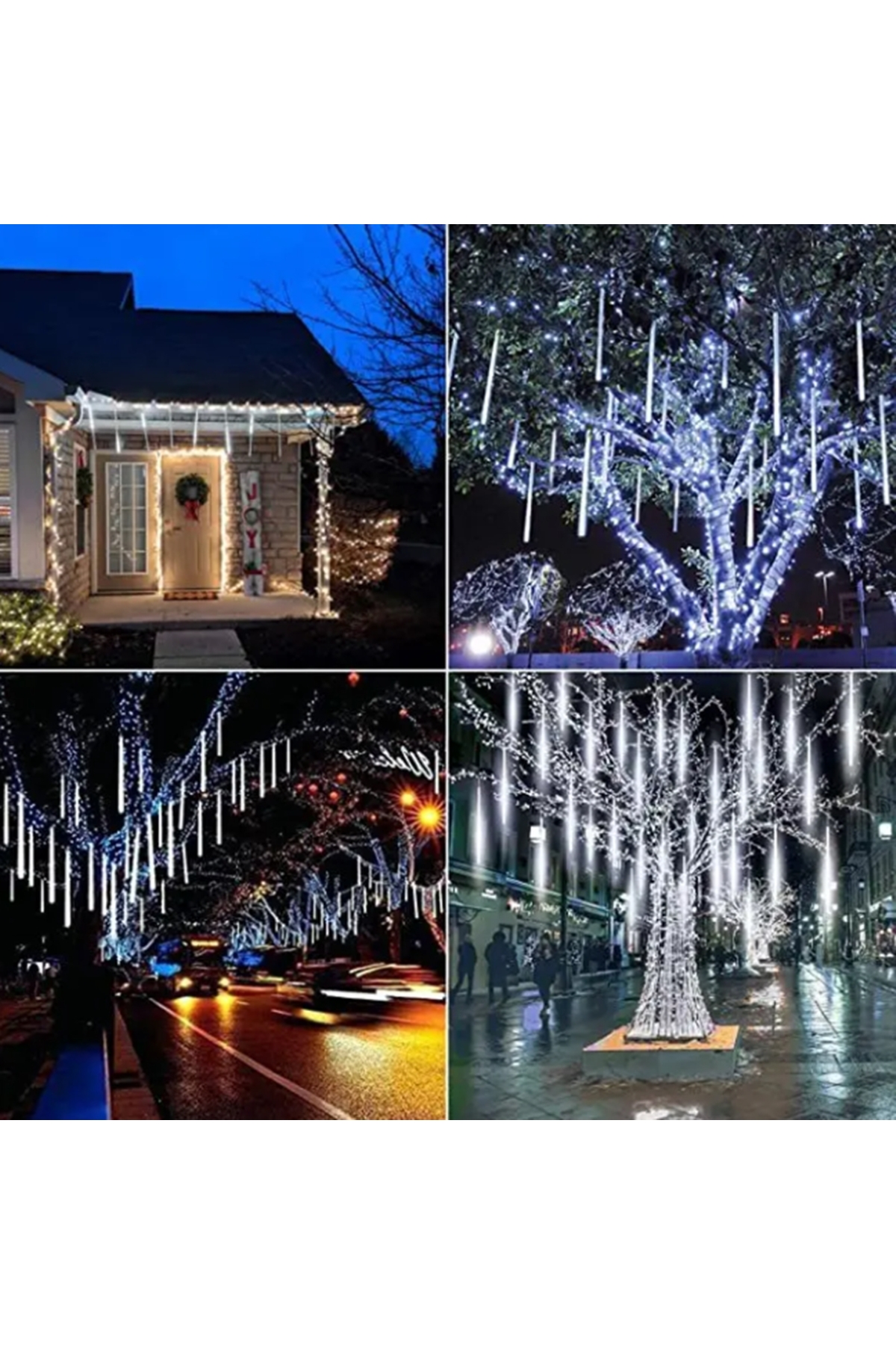 gaman 8 Adet Meteor Kayan Beyaz Tüp Led - Ağaç Bahçe-sokak Saplamalı Solar Güneş Enerjili Aydınlatma