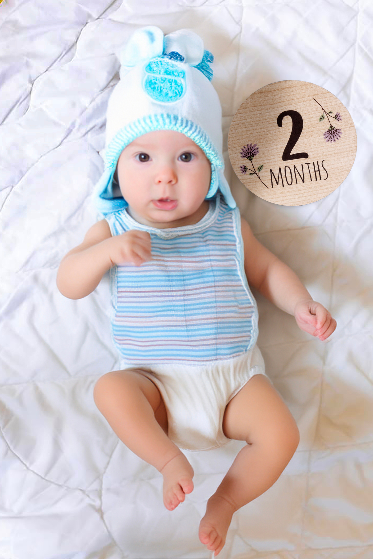 ceodesign Bebek Fotoğraf Çekim Anı Diski Ahşap İngilizce Bebek Hediyesi fotoğrafı 2 (önizleme)