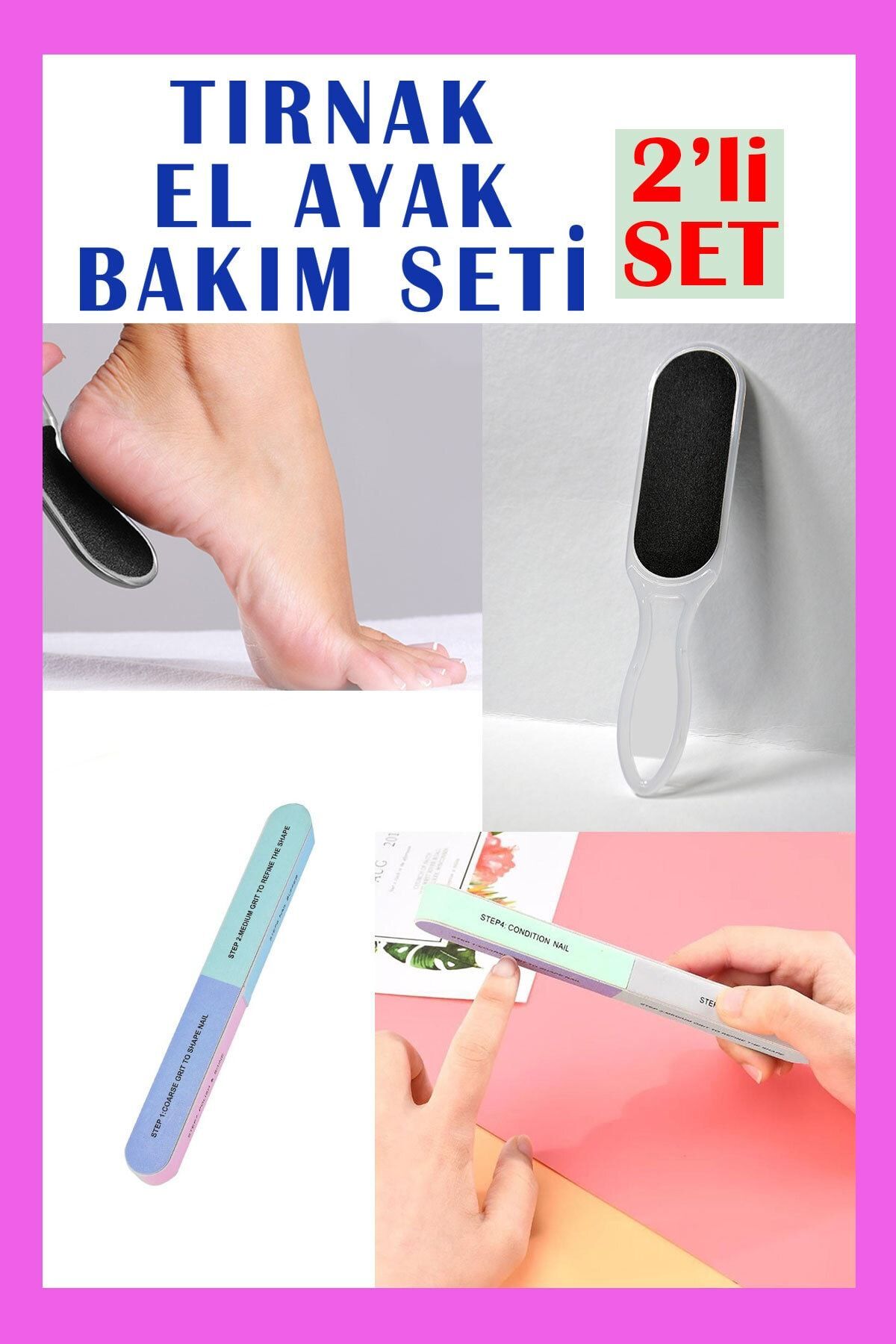 Aytan Home El Ayak Bakım Seti (tırnak Törpüsü, Topuk Törpüsü) Manikür Pedikür Seti
