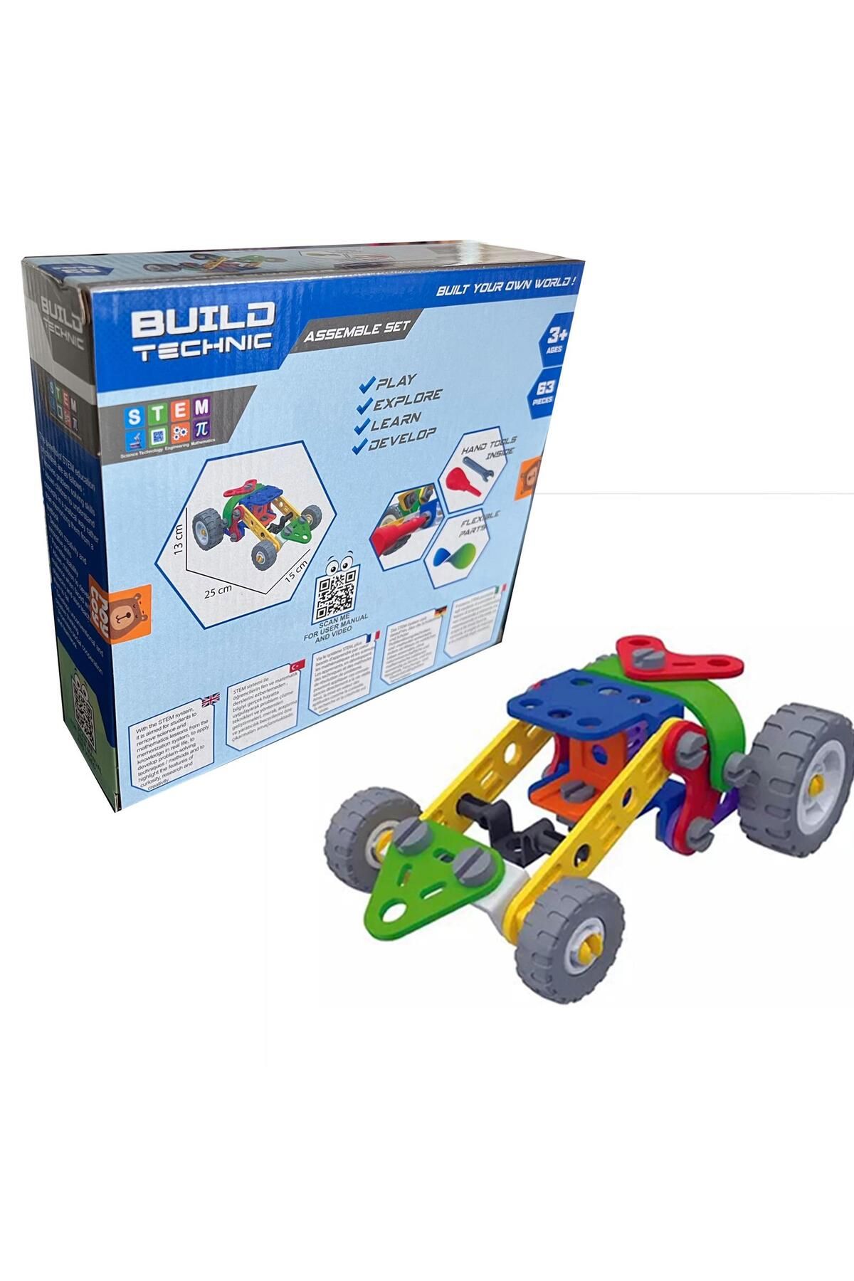 Sole-Build Technic Set, 63 Pieces Plug-in Rally Car Block Building Set 5