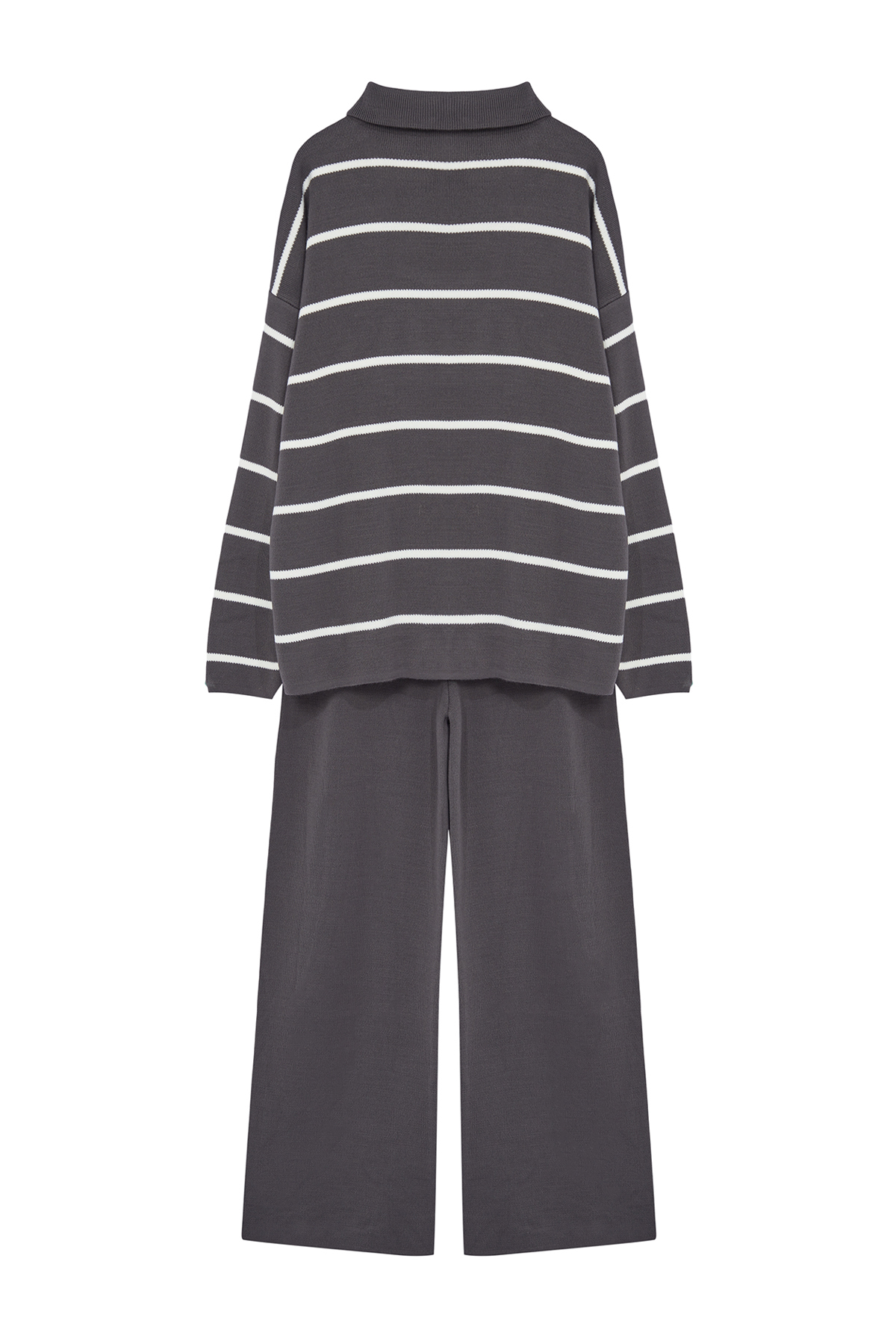 طقم تريكو أنثراسايت واسع القالب - بسحاب، TWOAW24AU...