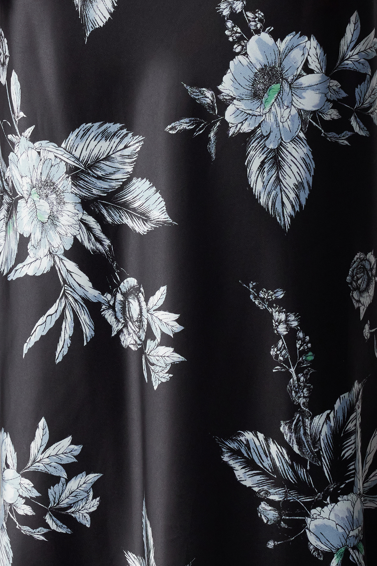 Trendyolmilla  Siyah Saten Desenli Etek Ucu Çift Kat Tül Detaylı Maxi Boy Dokuma Etek TWOSS24ET00237 - Görsel 3