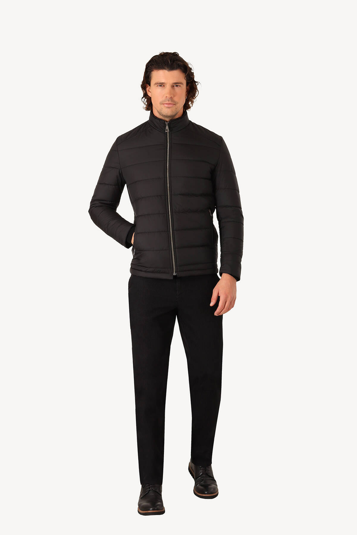  کاپشن مردانه مشکی اسلیم فیت