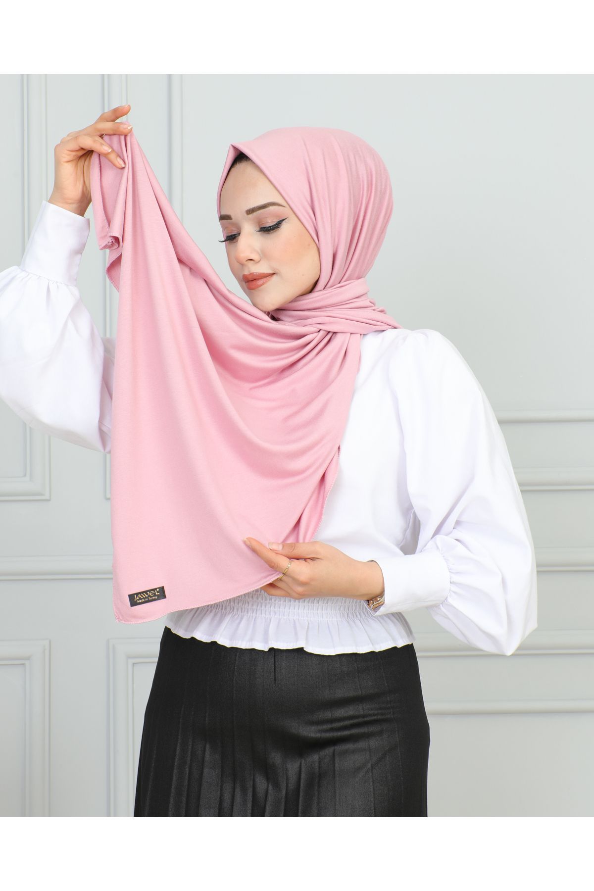 JAWEL ŞAL-1941 Model Combed Cotton Shawl - Powder Color 5