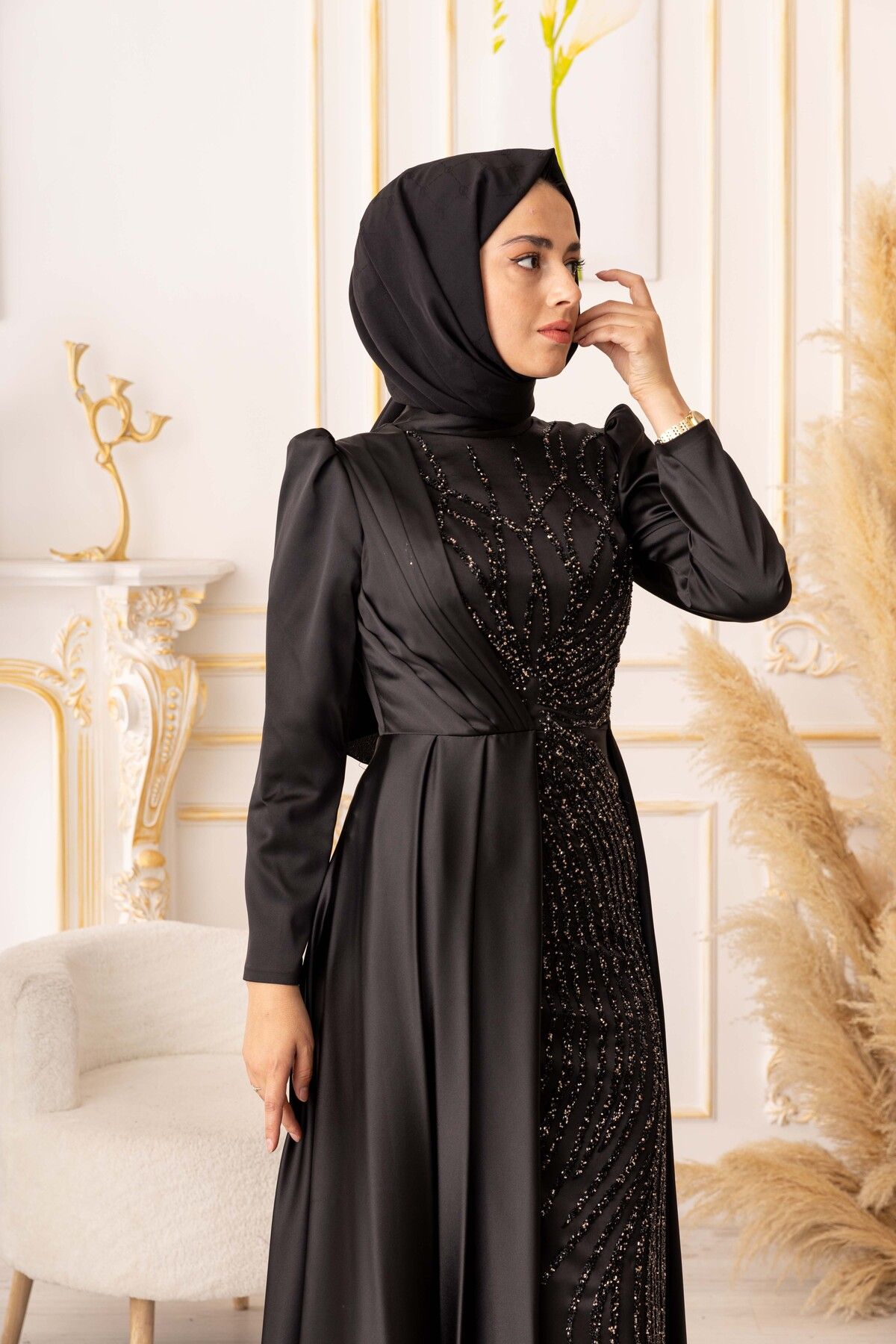 YILDIZ ABİYE TAŞLI BALIK MODEL TESETTÜR ABİYE (18480)