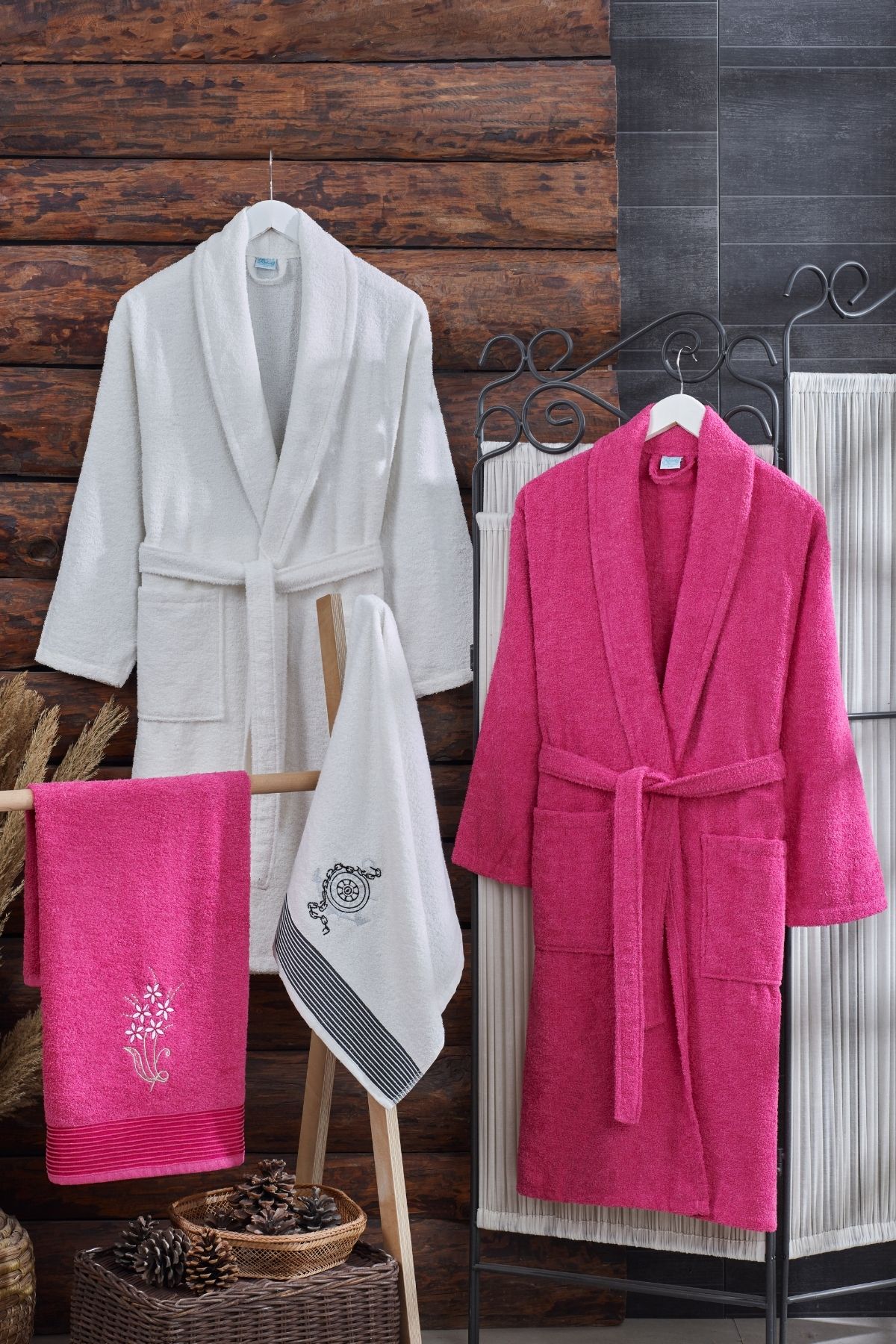 TABEA HOME Set De Halate De Baie Din 4 Piese Arya - Set De Zestre Din Bumbac Unisex - S/M