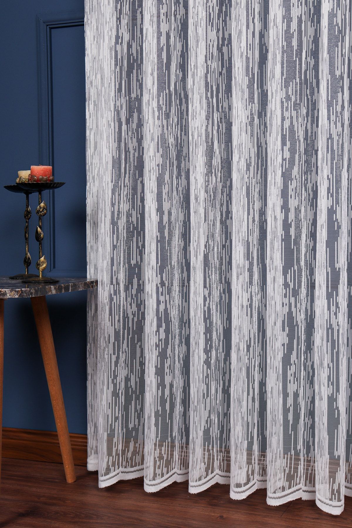 elision home-Custom Knitted Textured Tulle Curtain, 200x250cm, 1/2 Sparse Pleat, Elısıon04901 3