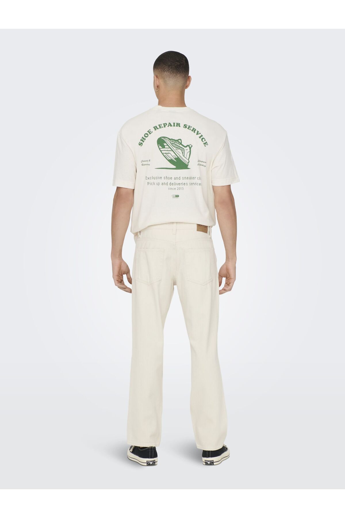 Only & Sons-Normal Geschnitten Jeans Onsedge Mittlere Taille Locker Geschnitten Jeans 4