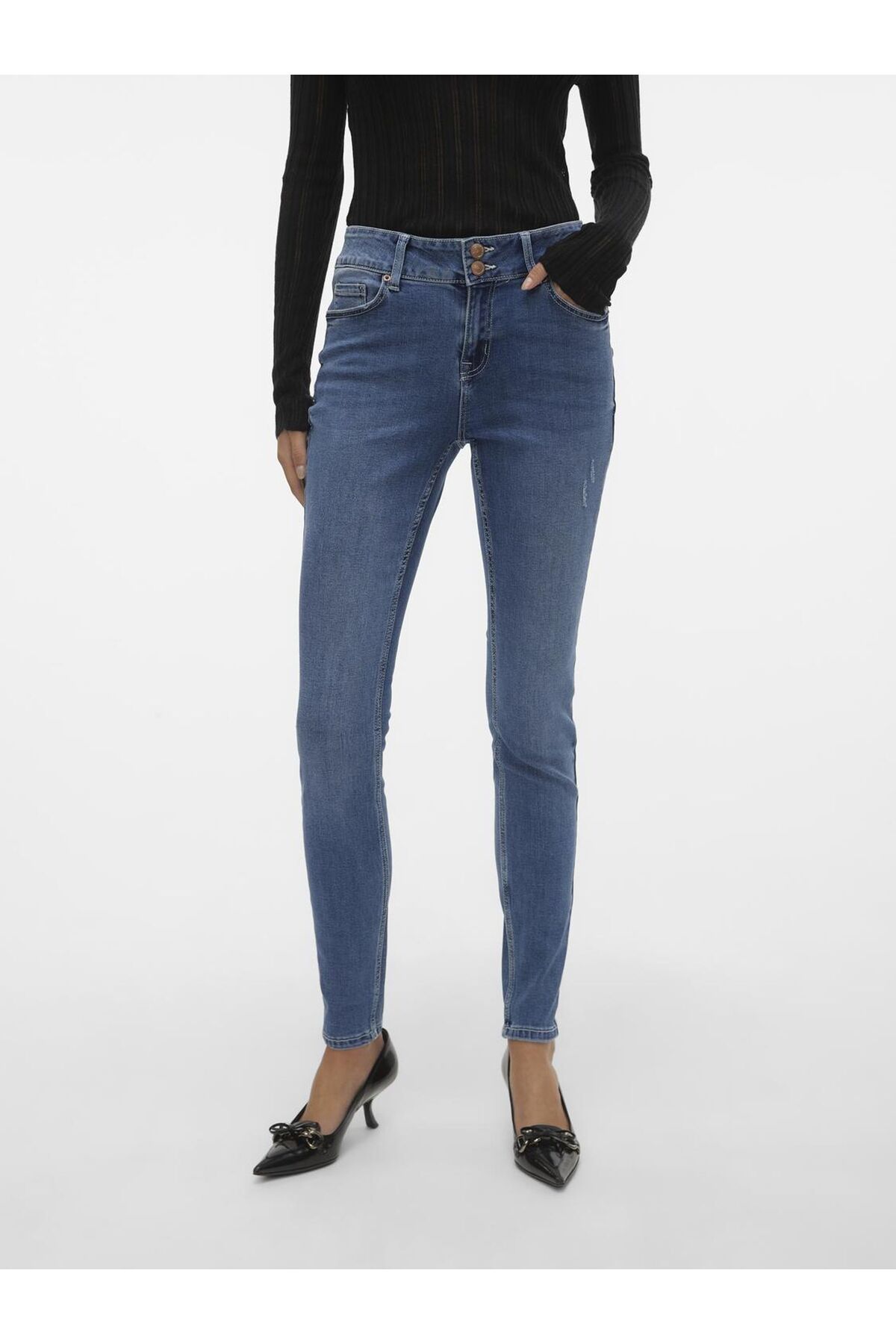 Vero Moda-Slim Fit Jeans – Vmkimmi – Slim Fit Jeans mit mittelhohem Bund 6