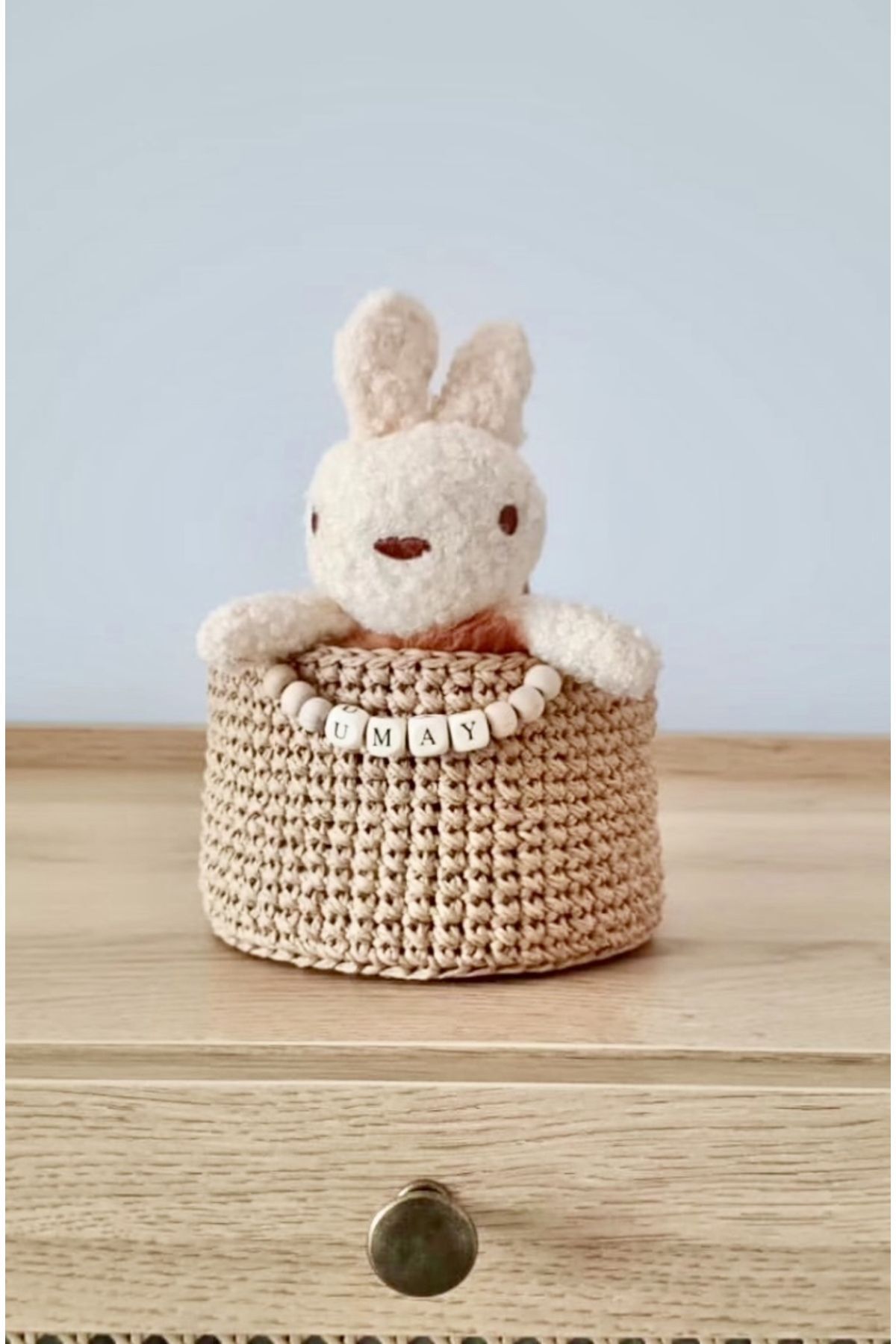 afralya home Çocuk Odası Dekoratif İsme Özel Sepet Dekoratif Hasır Sepet, Askı Sepet, Çocuk Odası Aksesuarı