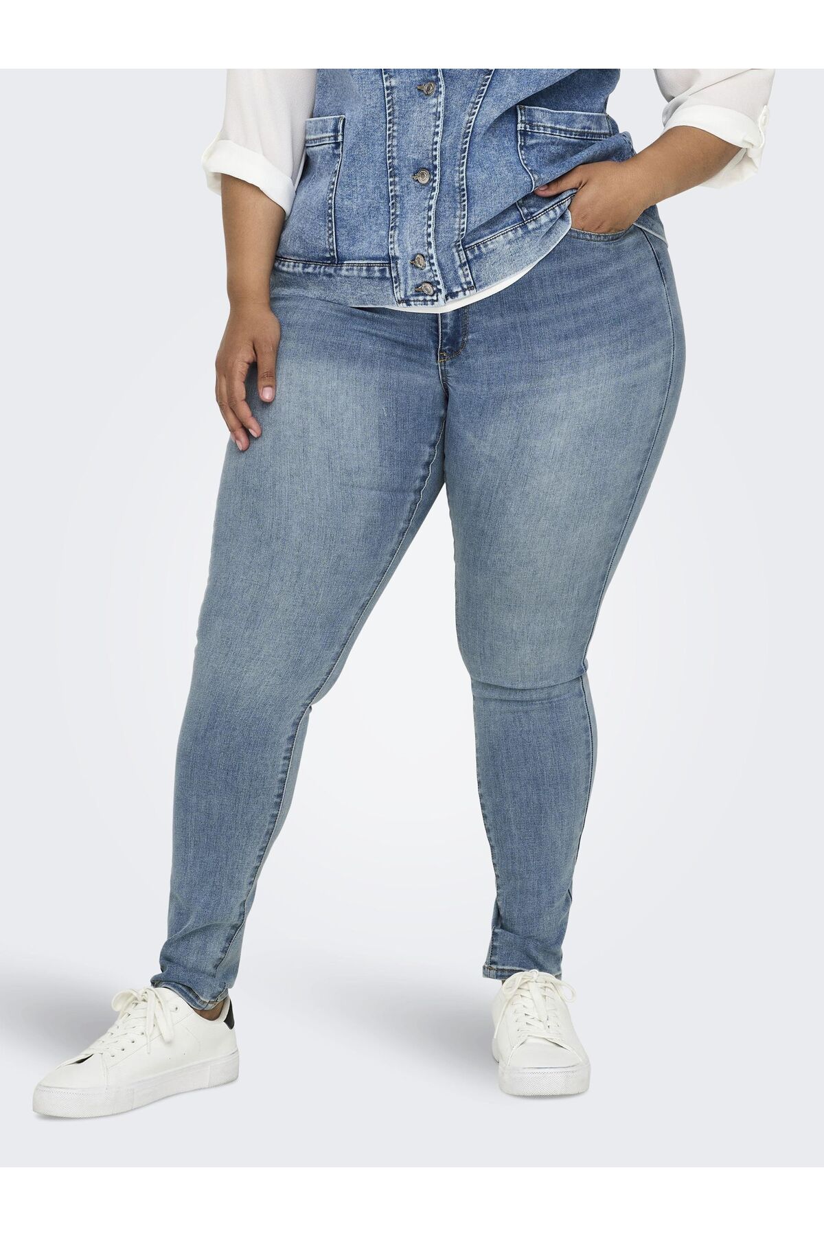 CARMAKORA Damen Jeans Weitbeinig - Hohe Taille Für Plus Size