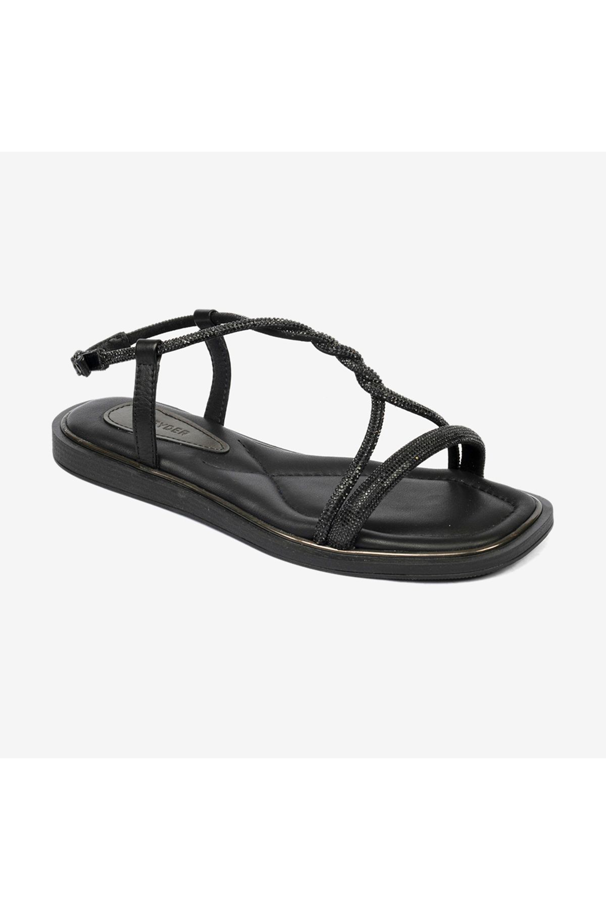 صندل چرم اصل مشکی زنانه 4y2cs33562 Greyder