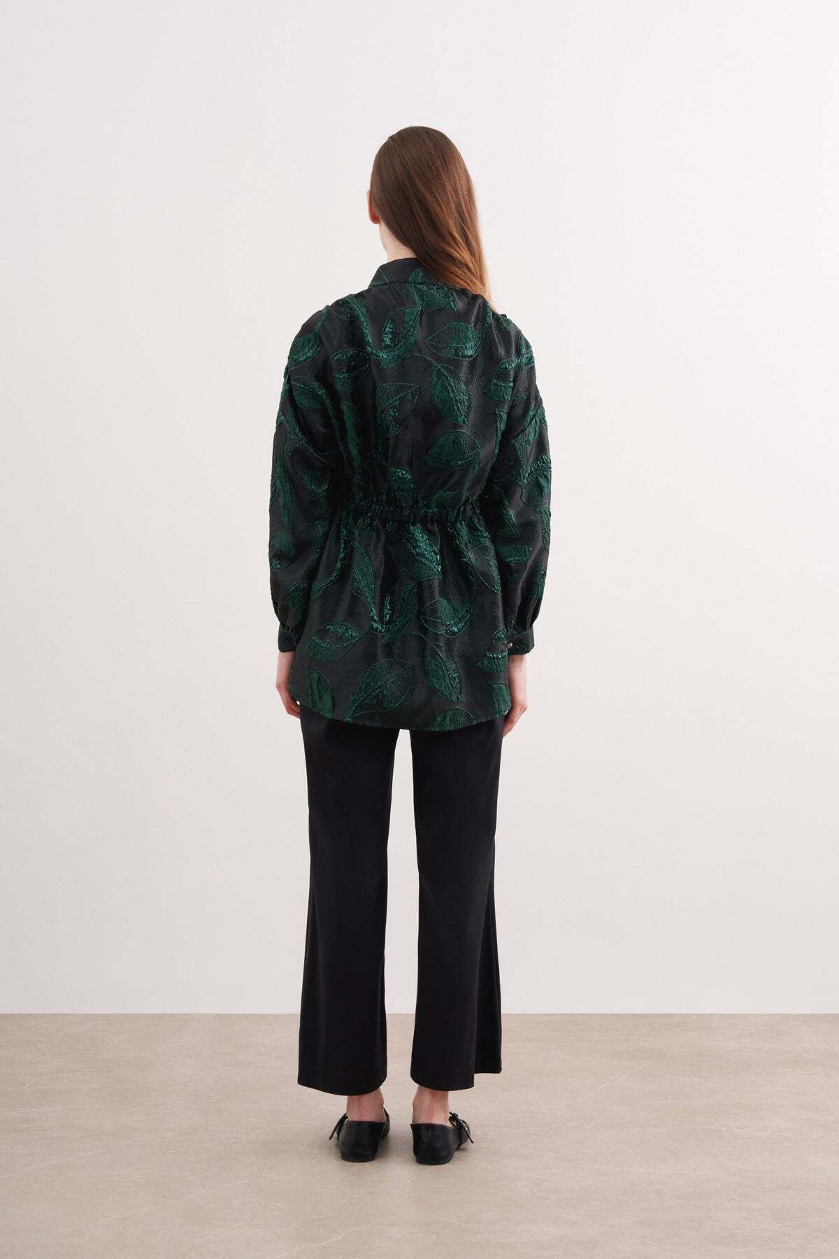 FUSHYA-Jacquard Jacket - Waist Drawstring Design 3