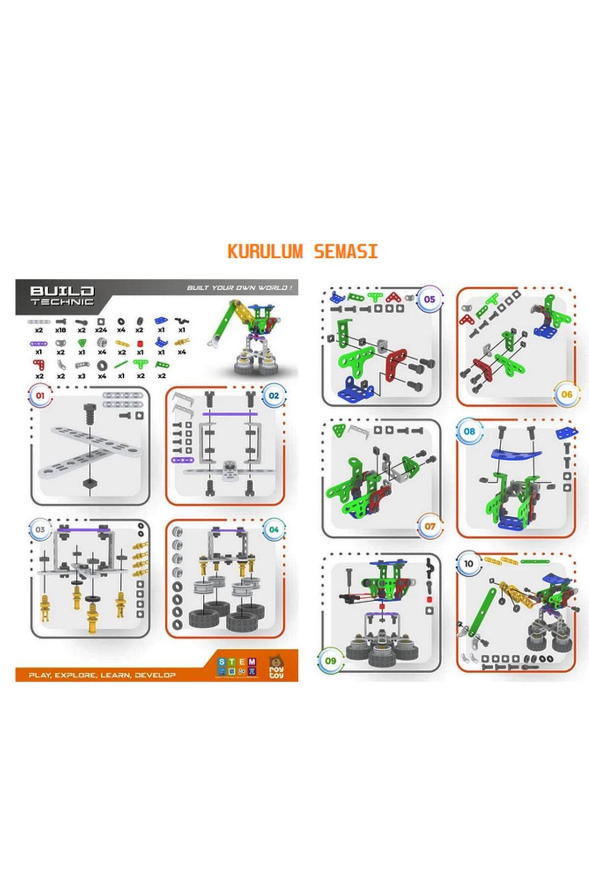 Sole-Build Technic Set, 88 Pieces Plug-Down High Crane Block Build Set 4