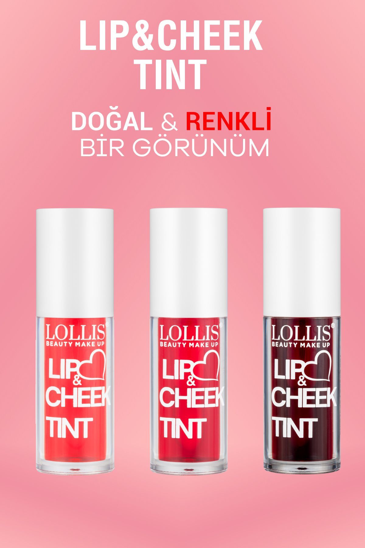 Lip & Cheek Tint Dudak ve Yanak Renklendirici Doğal Görünüm Veren Uzun Süre Kalıcı 6 ml - 03 — زرشکی — تصویر 3 از 3
