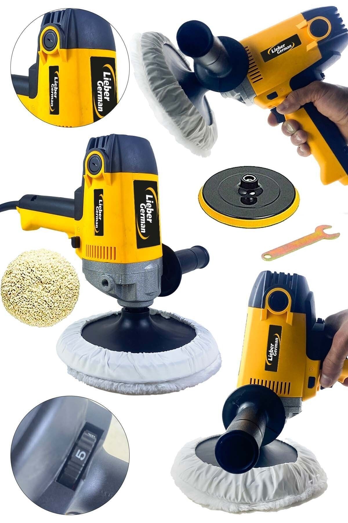 Lieber German Teknoloji 2000 Watt Tam Profesyonel 180 Mm Isınmaz Motor Devir Ayarlı Zımpara Ve Polisaj Makinası