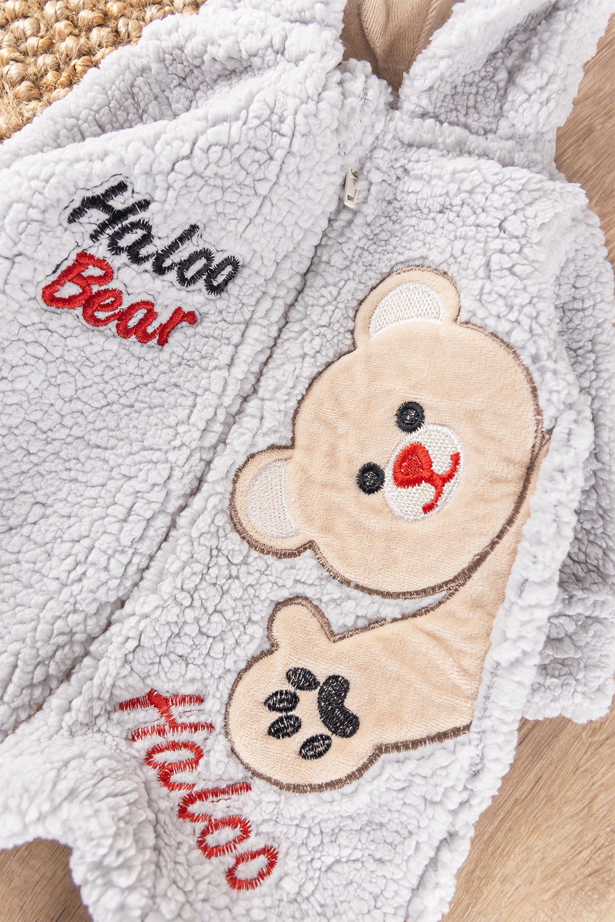 Babymod Ayıcık Figürlü Kapüşonlu Kışlık Welsoft Bebek Tulum fotoğrafı 3 (önizleme)