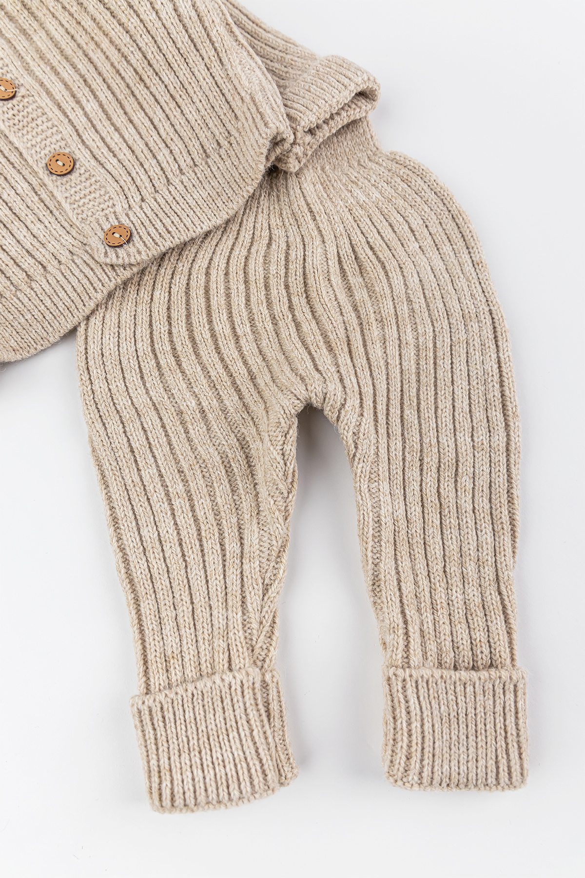 Babymod Triko Hırkalı Bereli Unisex Kışlık Şapkalı Bebek Takım fotoğrafı 4 (önizleme)