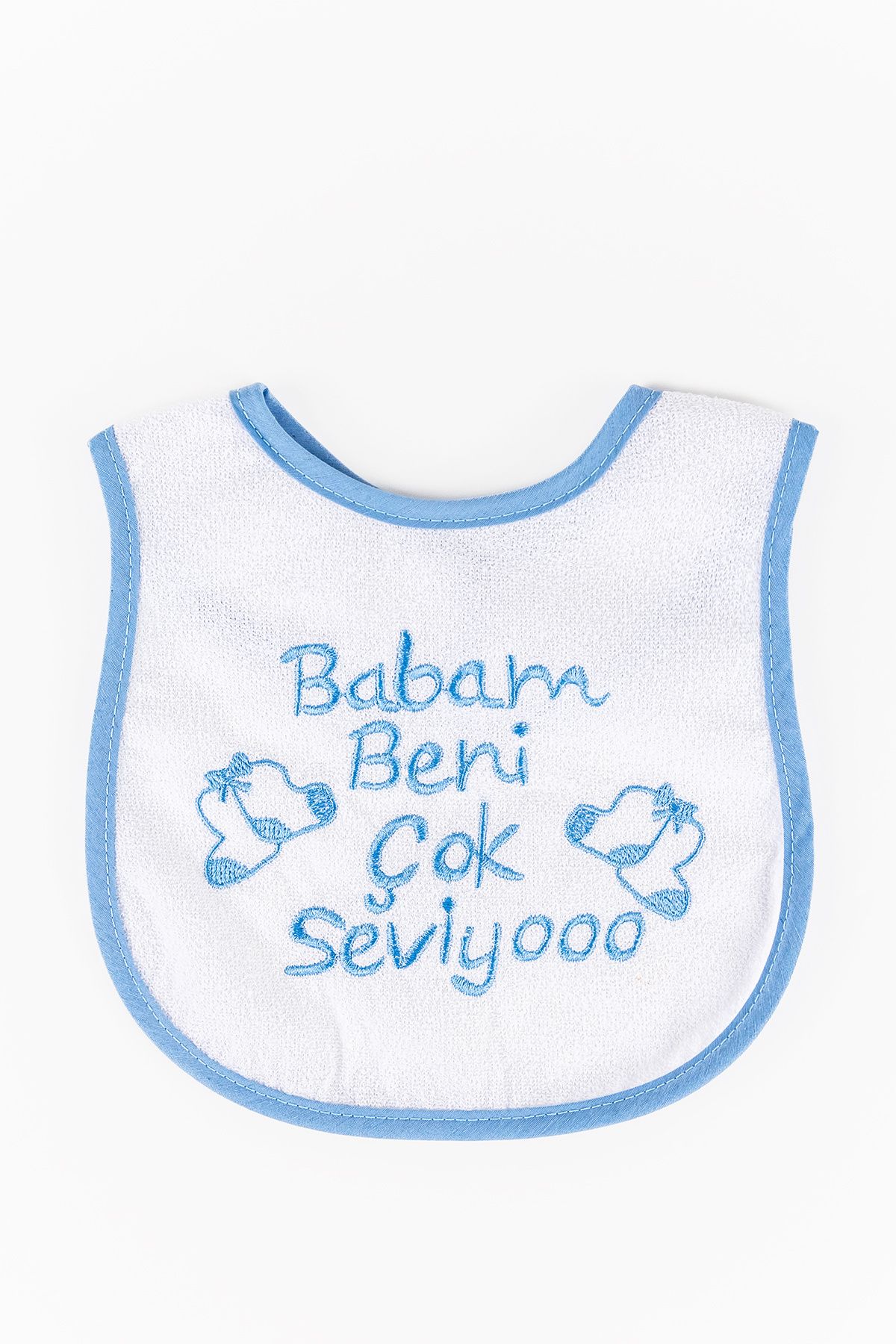 Babymod Babam Beni Çok Seviyo Yazılı Erkek Bebek Mama Önlüğü