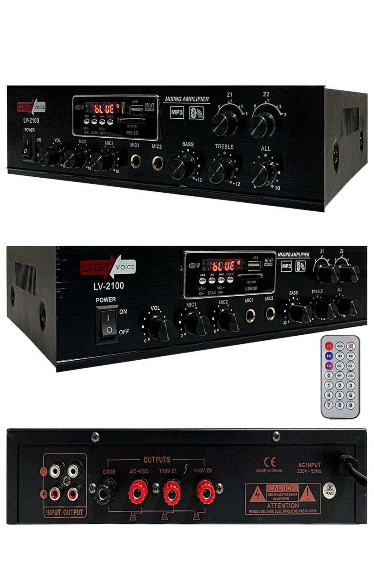 Lastvoice Lv-2100 Hat Trafolu 2 Bölgeli Stereo Anfi 2x100w Usb-bt