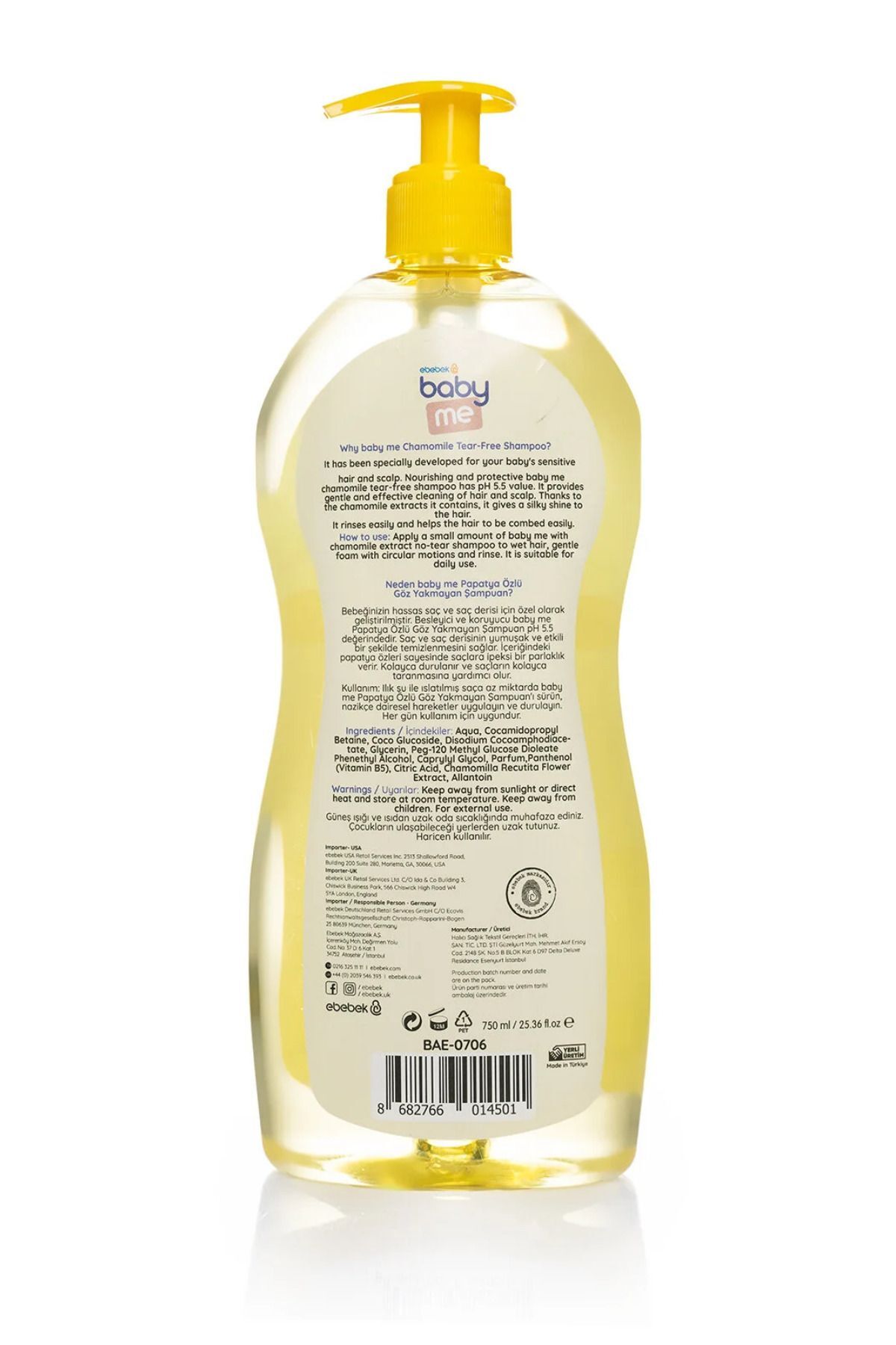 Baby Me Bebek Şampuan 750 ml fotoğrafı 4 (önizleme)