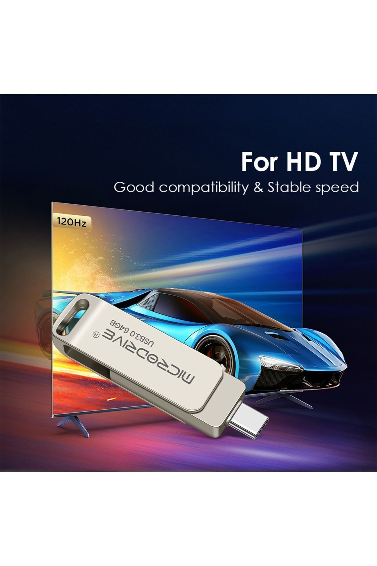 MicroDrive-64gb Type-C USB 3.0 Fast Flash Memory - Dual Input Metal Rugged Original 3