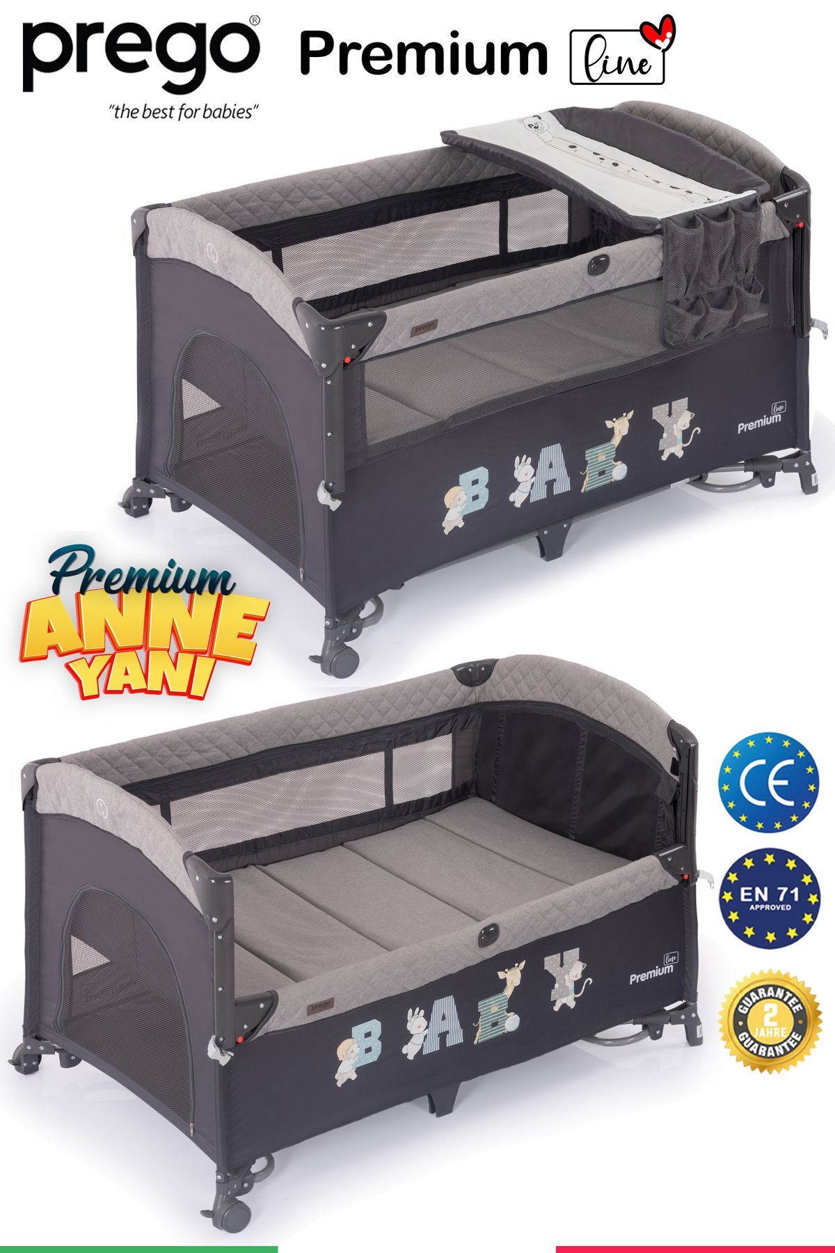 Prego Premium Anne Yanı Oyun Parkı 70*120 Cm 8048