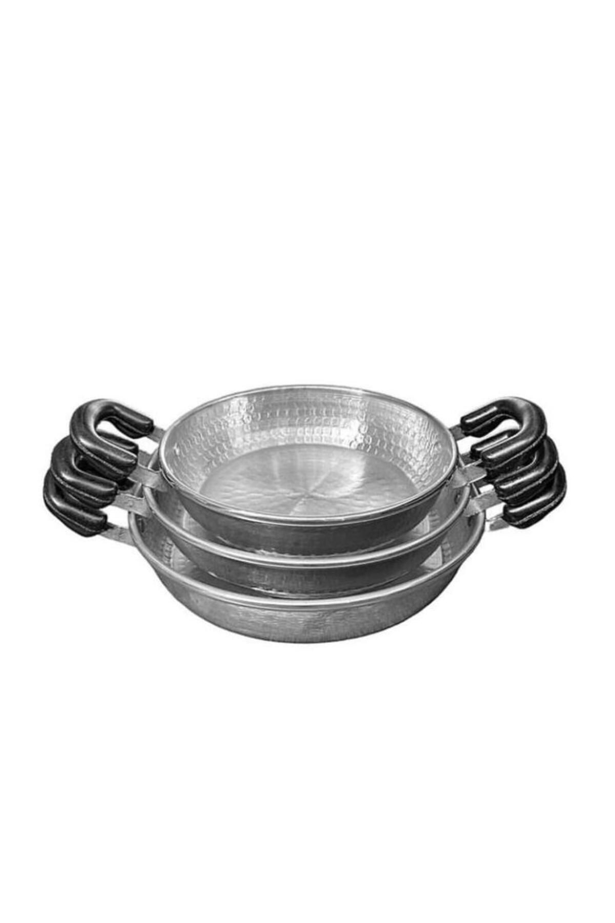 Motifli Omlet Tavası 4'lü Set ( Yumurta Sahanı) - (23-21-19-17 cm) El Yakmayan Bakalit kulp
