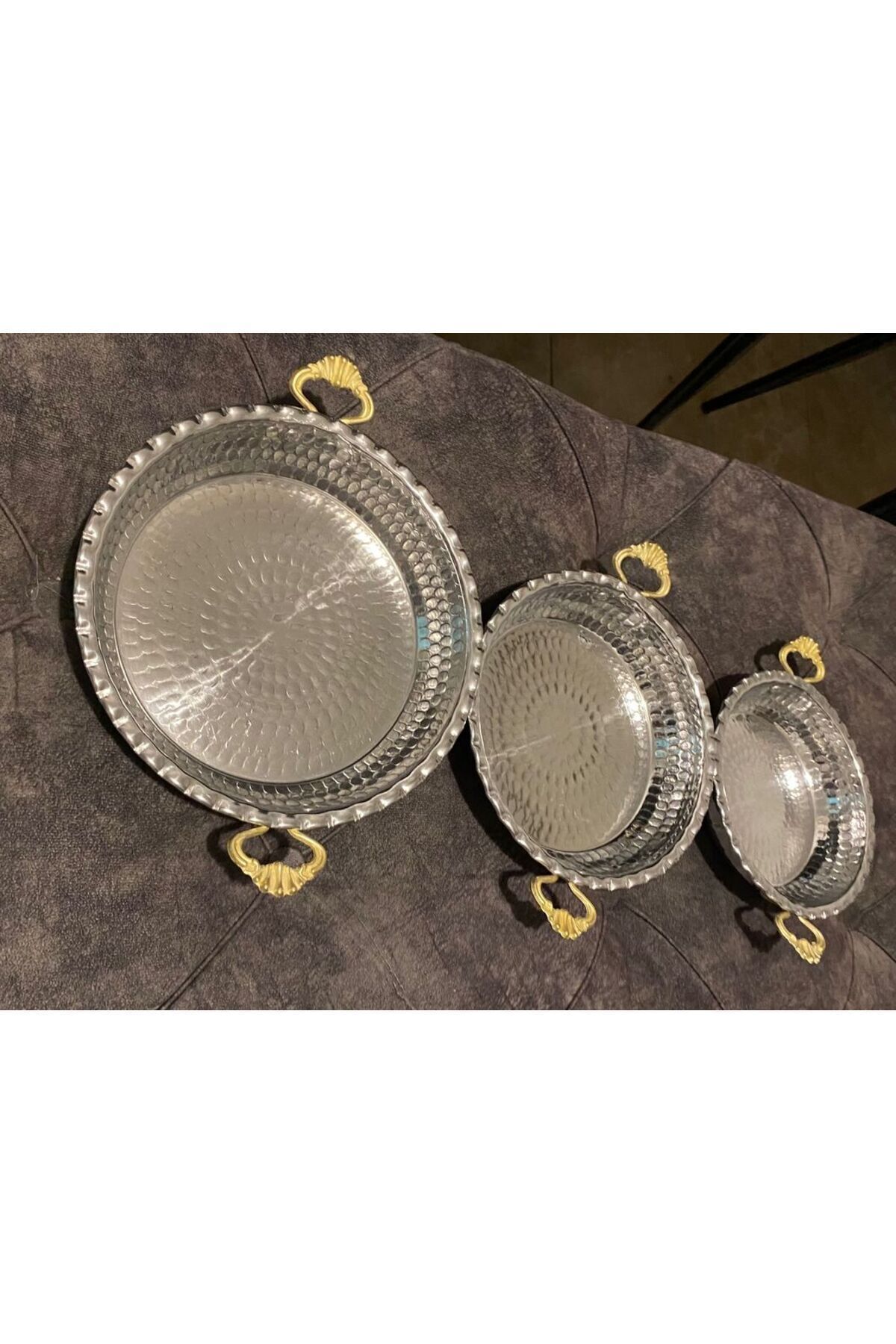 Bakır Görünümlü Alüminyum Sahan Ağız Ölçüleri 20-19-17 cm