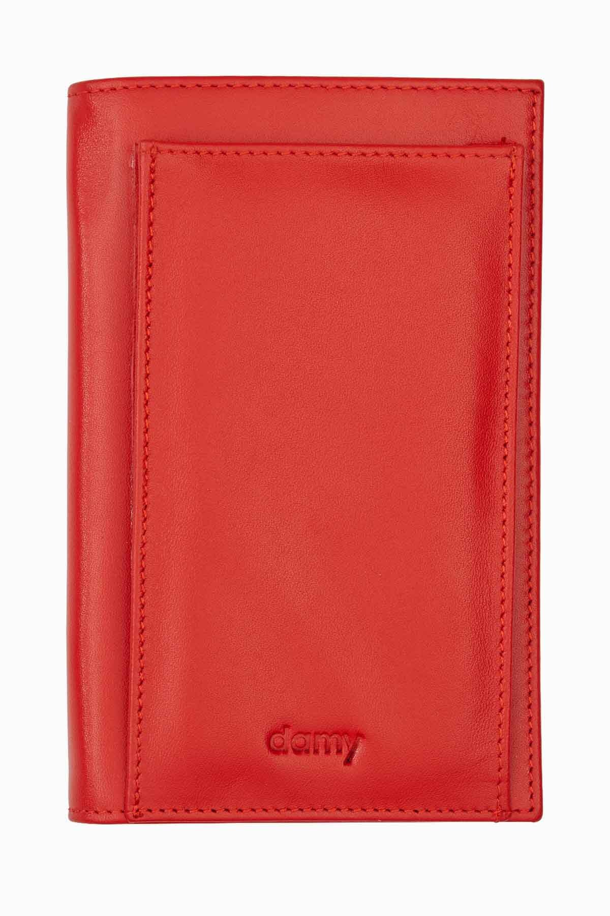 Notebook Leather Wallet, Notepad, Notepad Leather Wallet, Genuine Leather Notepad - Red K709