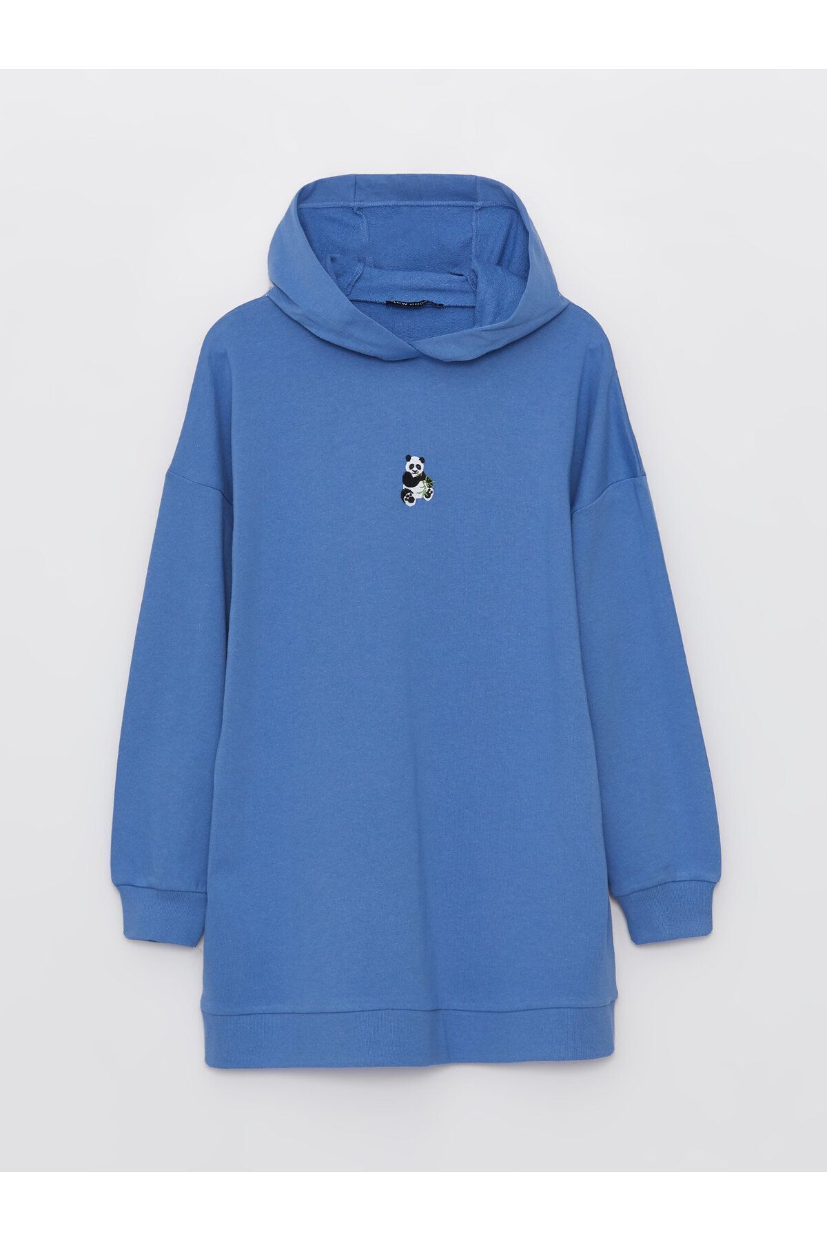 LC Waikiki Hooded Embroidered Long Sleeve Women s Sweatshirt Tunic Trendyol