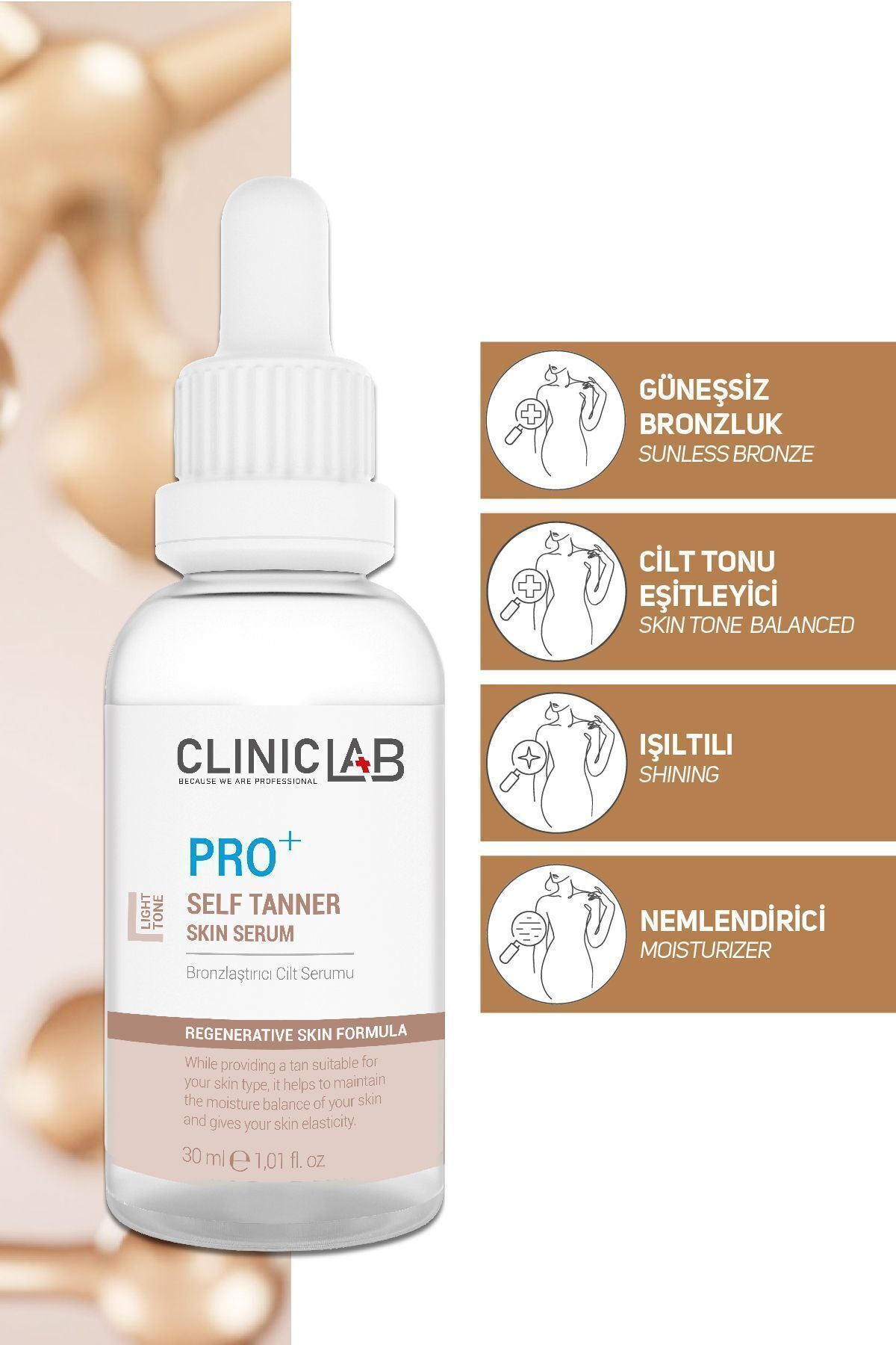 سرم برنزینگ پوست لایت تون 30 میلی لیتر Cliniclab