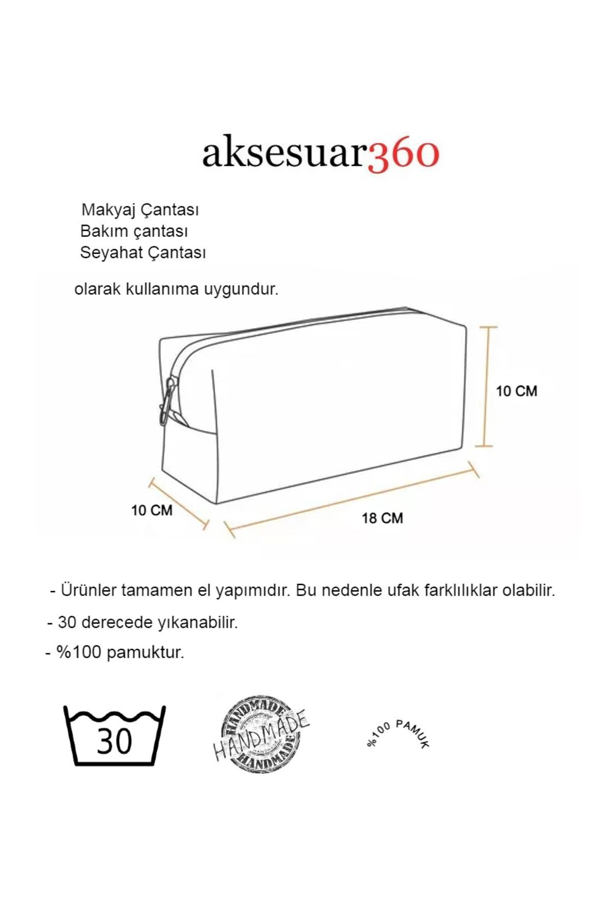 Aksesuar360-Boho Makeup Bag-large Size Pinterest Care - Travel Bag 4