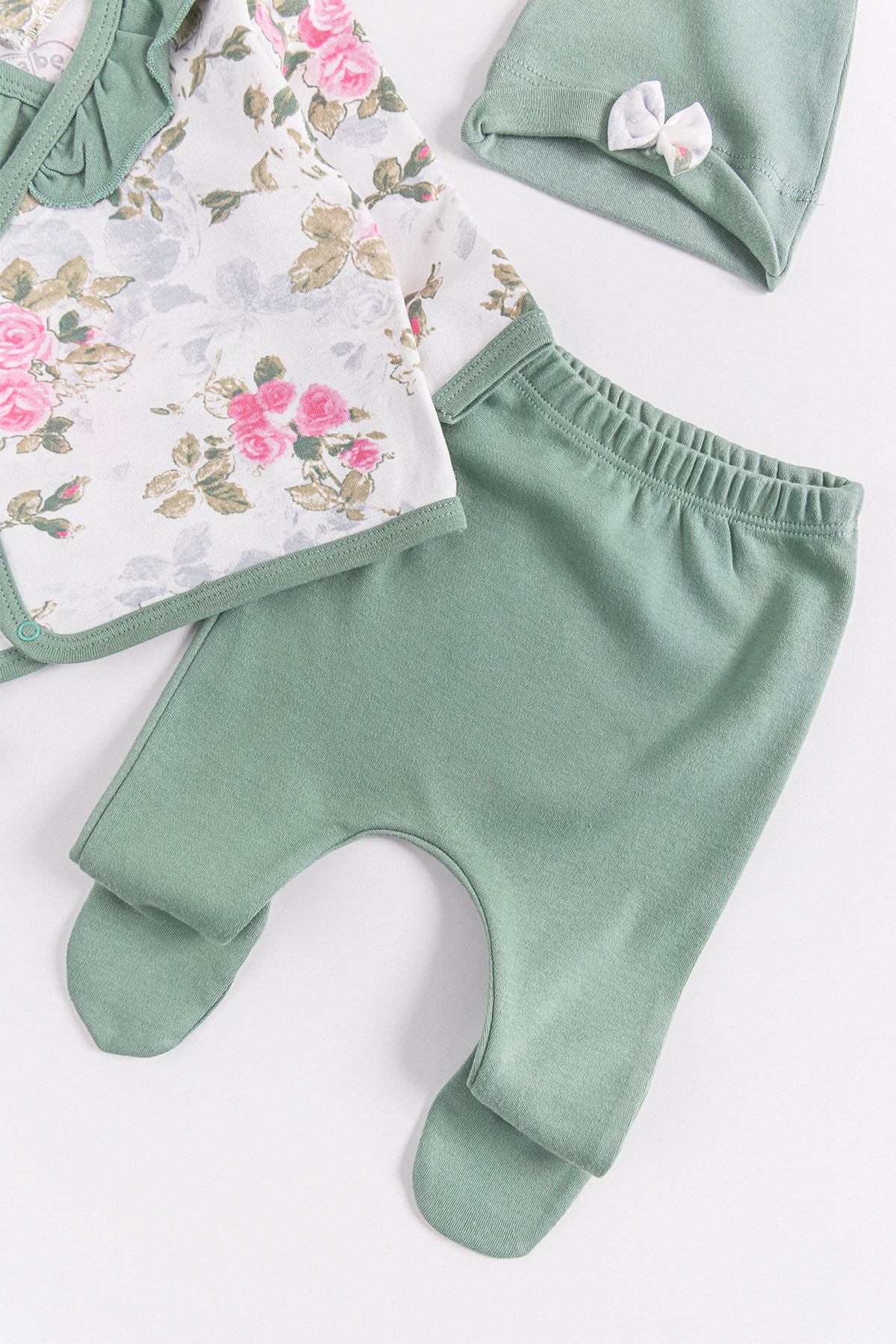 Babymod Çiçek Desenli 5 Parça Kız Bebek Hastane Çıkışı Bebek Takımı fotoğrafı 5 (önizleme)