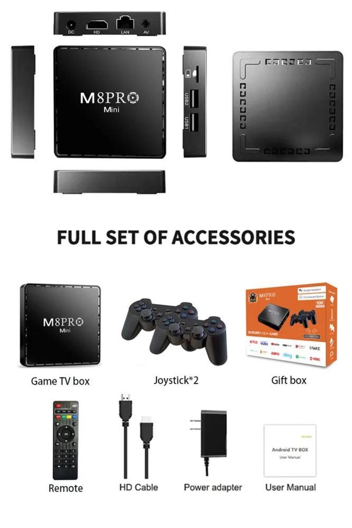 RabbitTech-M8 PRO Mini - 2.4G 10K Ultra HD, 64GB TV Box, Android 12.1, 2 Game Consoles 6