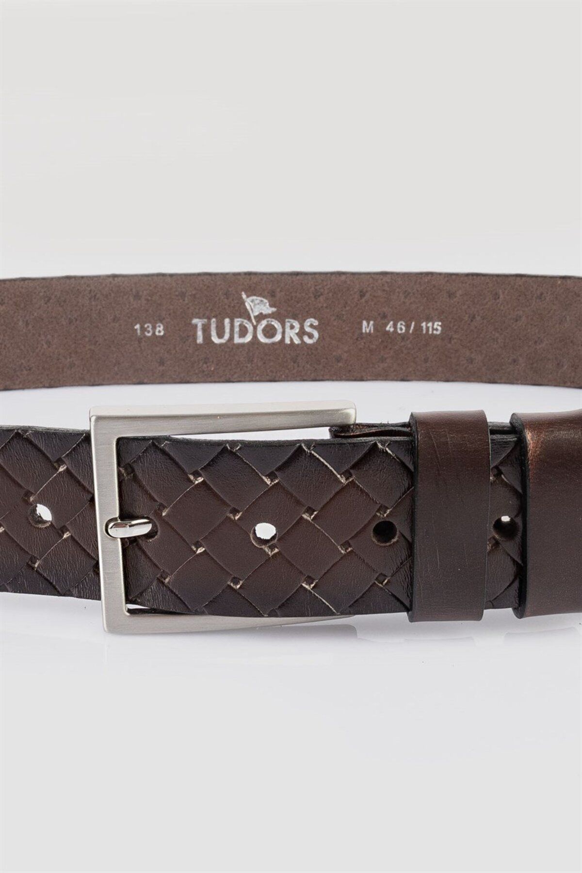 کمربند قهوه ای اسپرت 4 سانتی متری 100% چرم طبیعی مردانه Tudors